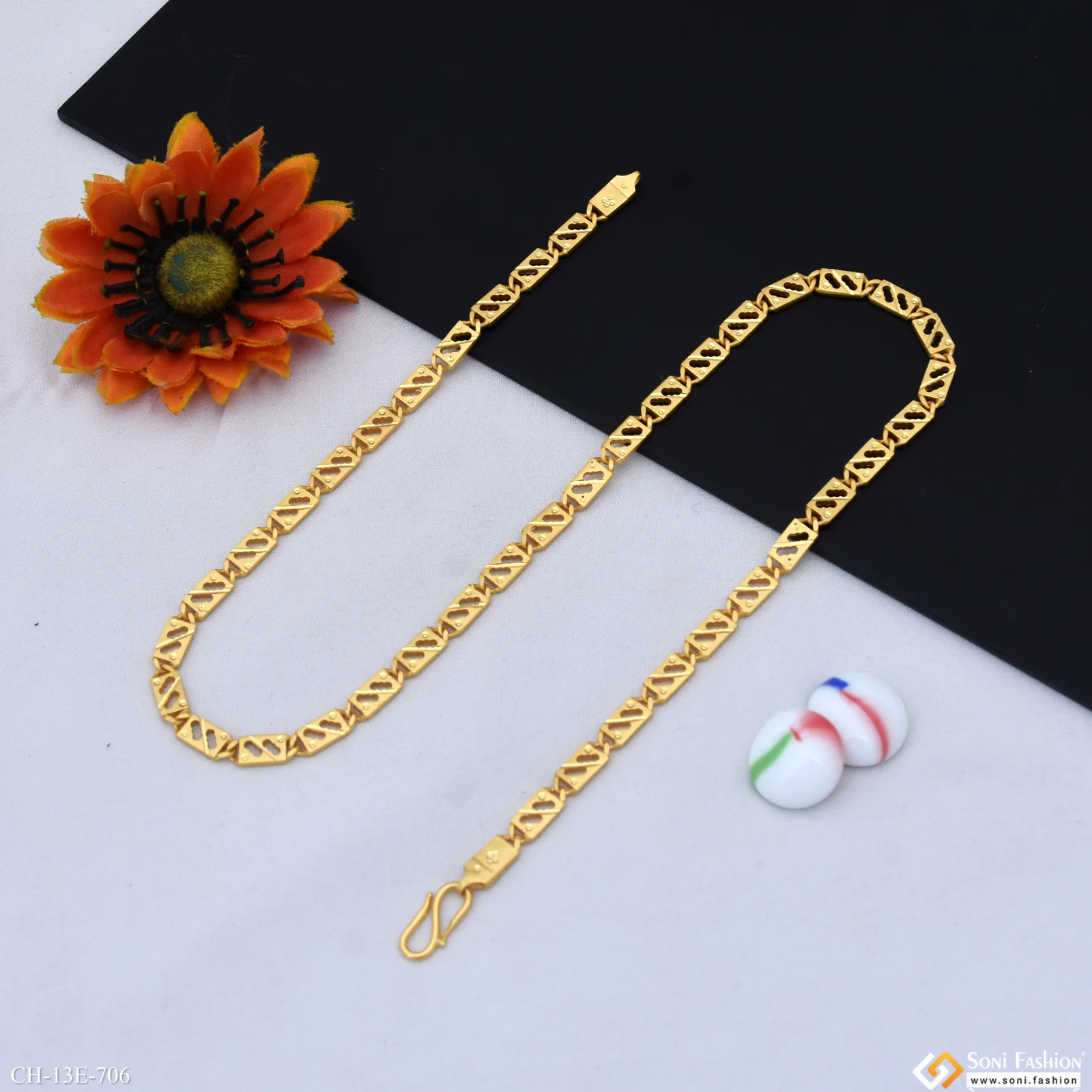 Classic Design Gold Plated Nawabi Chain for Men - Style E706 - Image 5