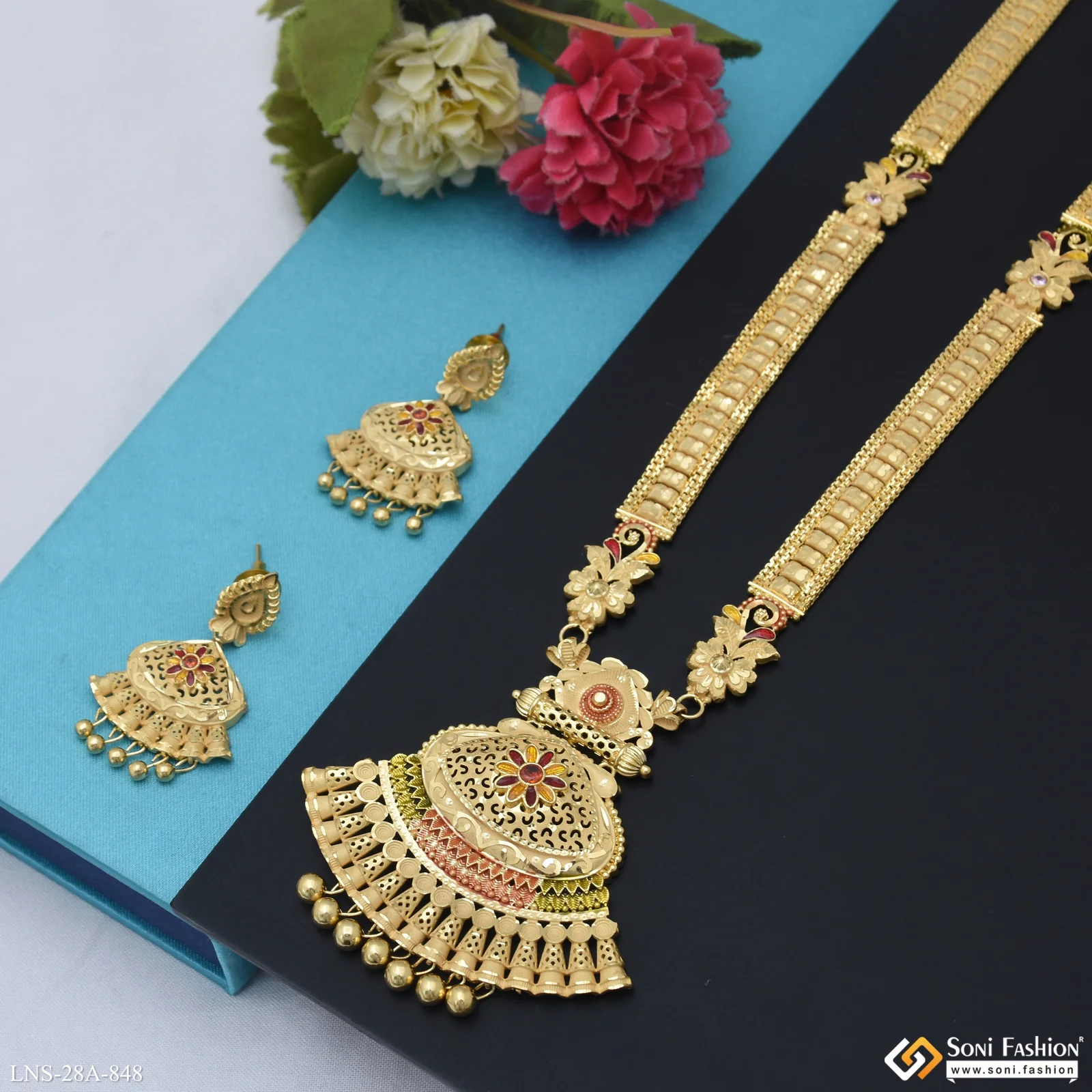 Classic Design Gold Plated Necklace Set for Women - Style A848 - Image 3