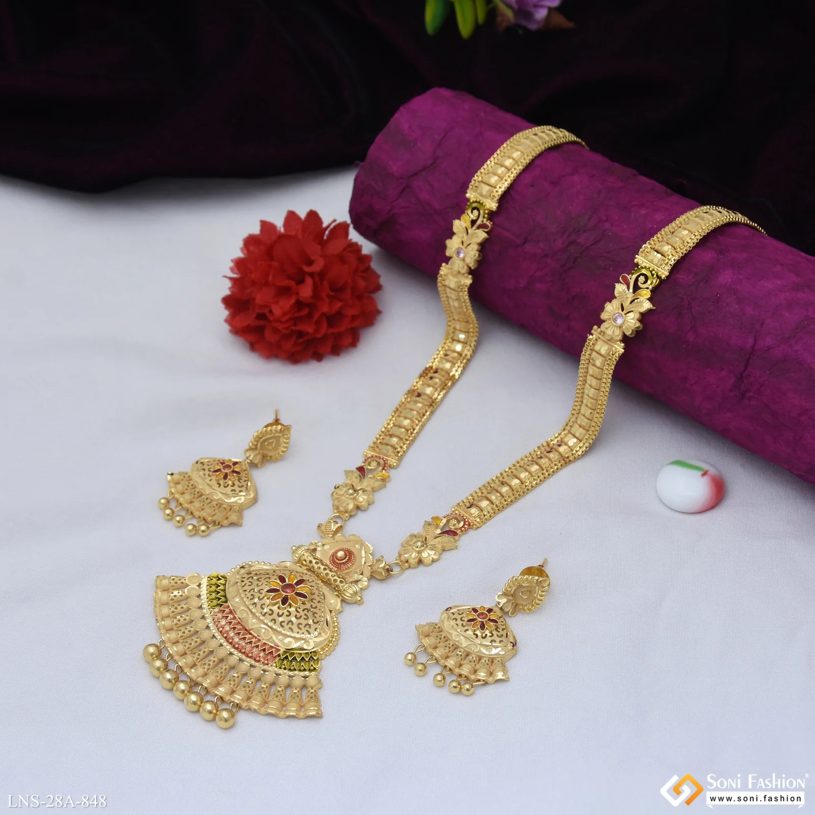 Classic Design Gold Plated Necklace Set for Women - Style A848 - Image 4