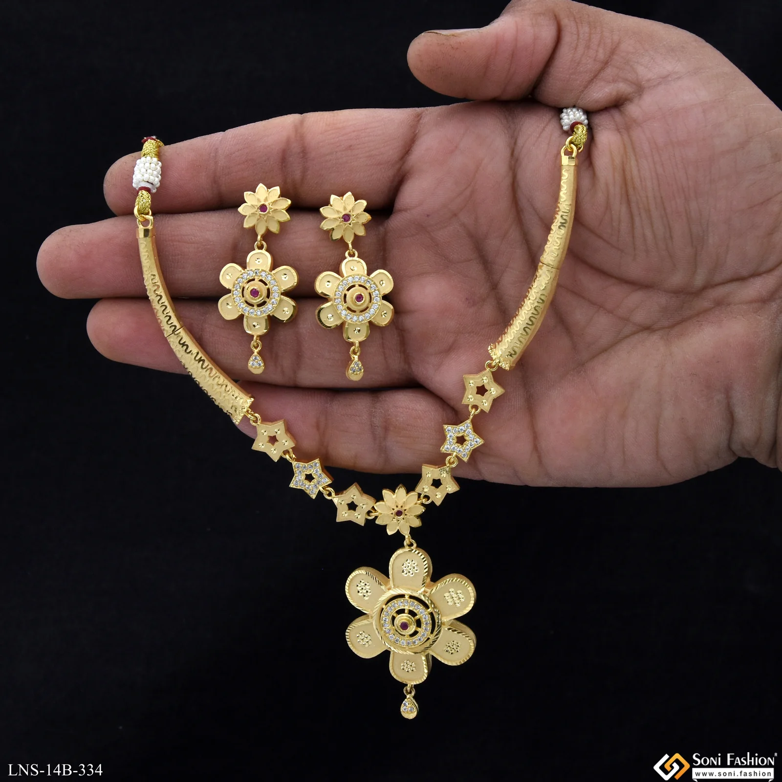 Classic Design Gold Plated Necklace Set for Women - Style B334 - Image 2