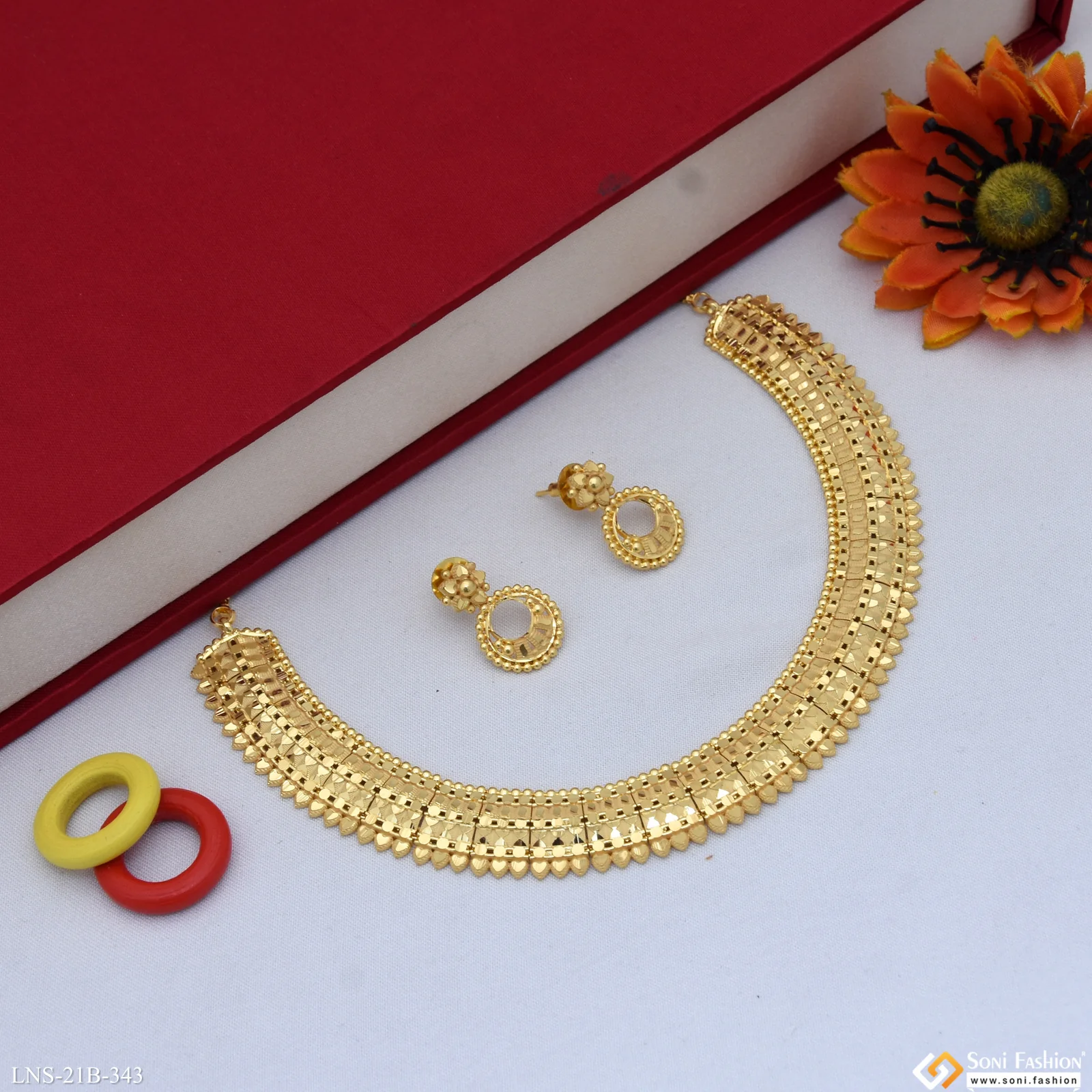 Classic Design Gold Plated Necklace Set for Women - Style B343 - Image 4