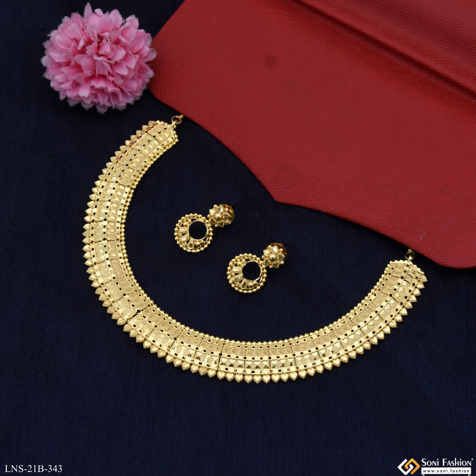 Classic Design Gold Plated Necklace Set for Women - Style B343 - Image 5