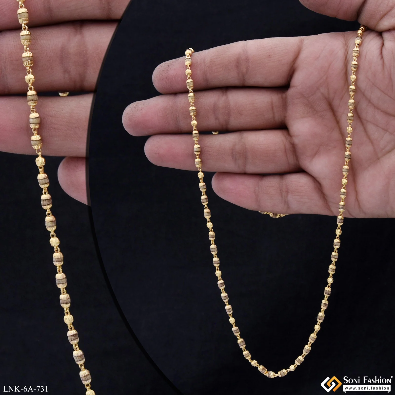 Classic Design Gold Plated Tulsi Mala for Women - Style A731 - Image 2