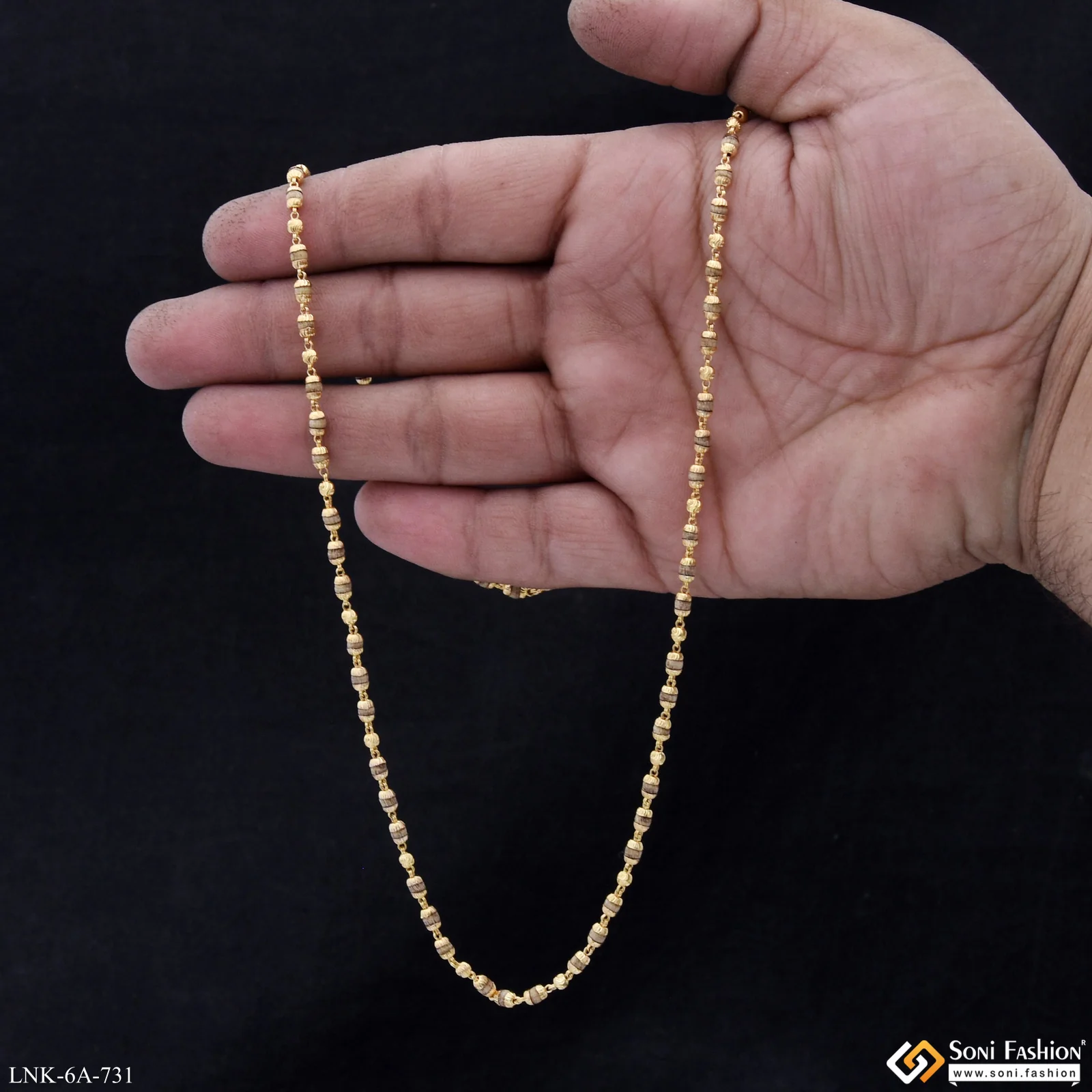 Classic Design Gold Plated Tulsi Mala for Women - Style A731 - Image 6