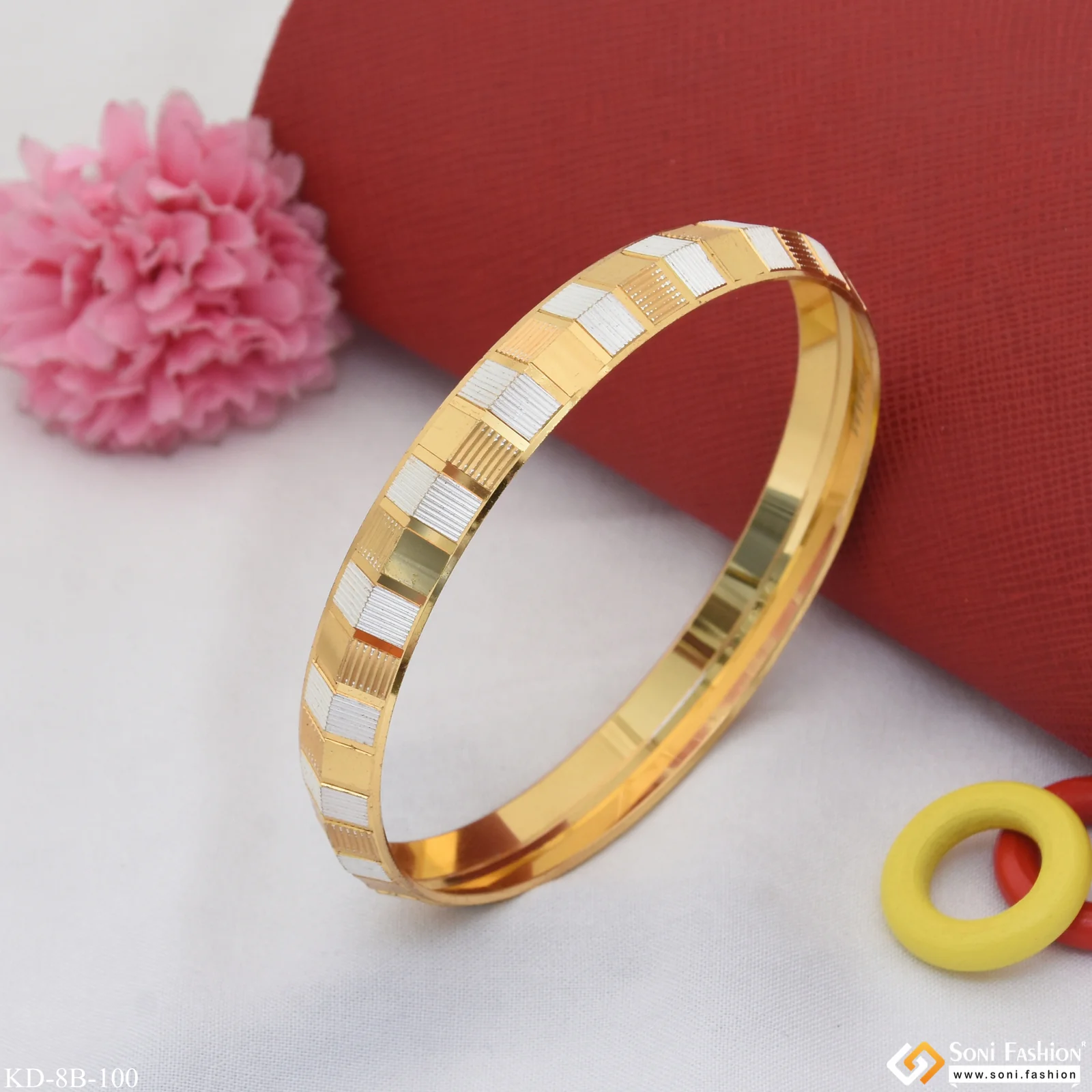 Classic Design Superior Quality Gold Plated Punjabi Kada for Men - Style B100 - Image 3