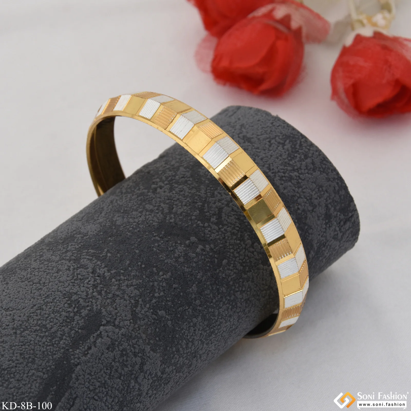 Classic Design Superior Quality Gold Plated Punjabi Kada for Men - Style B100 - Image 6