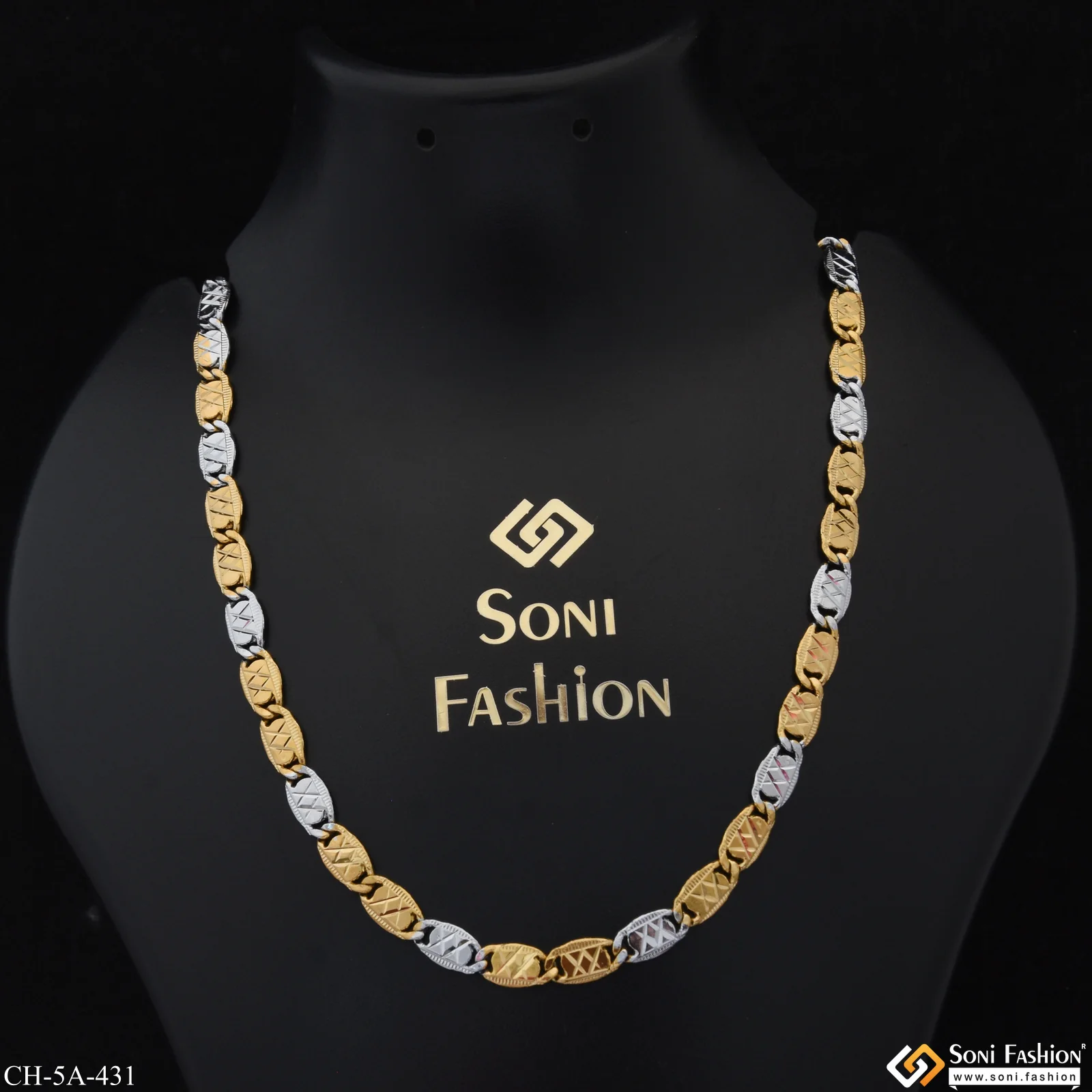 CNC - Finish Best Quality Golden & Silver Color Chain for Men - Style A431