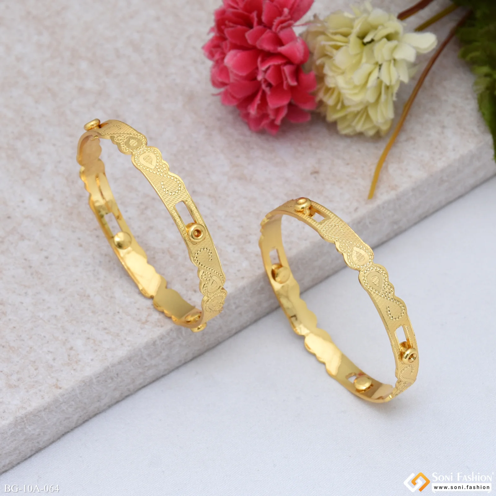 Cool Design Gold Plated Bangles for Women - Style A064 - Image 5