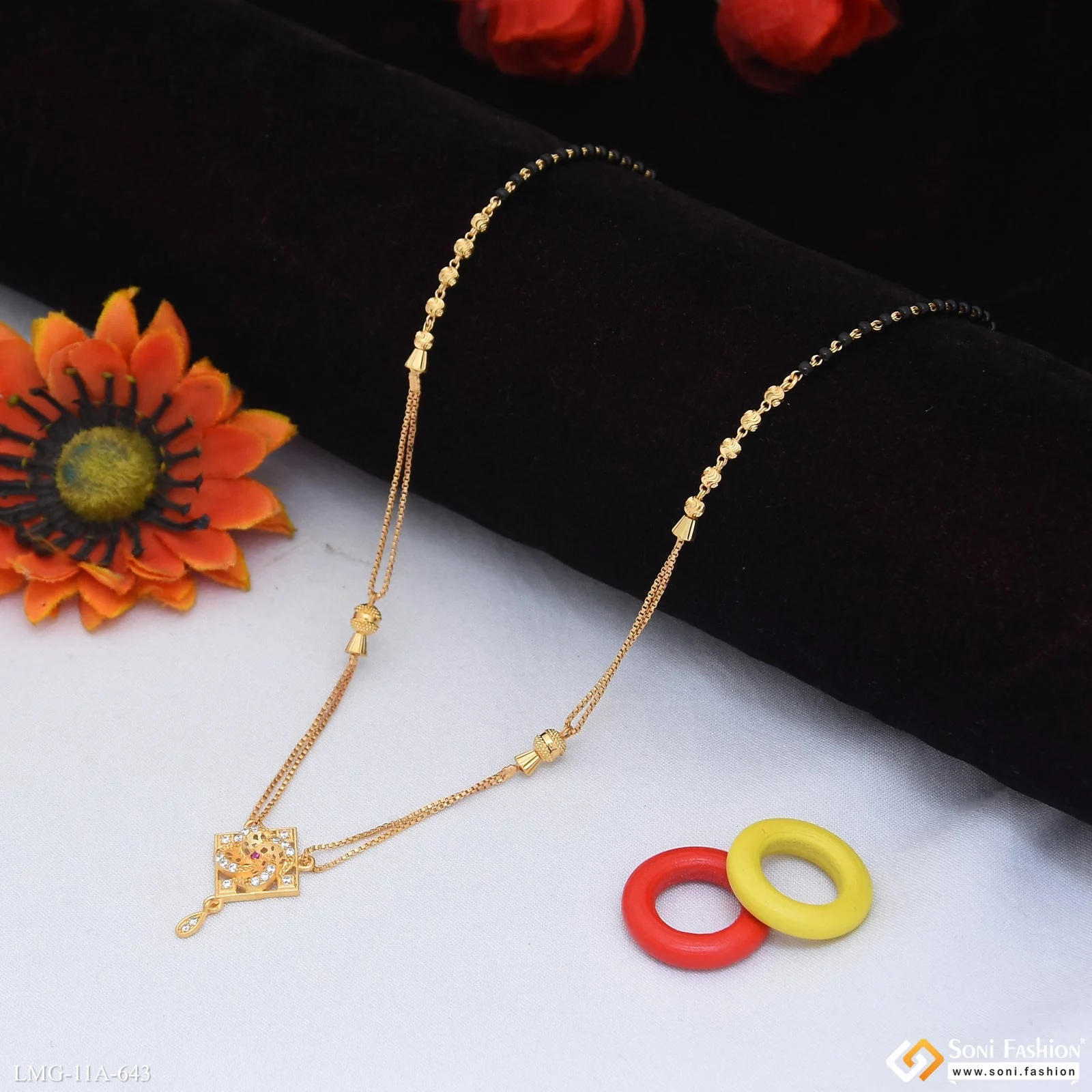 Cool Design Gold Plated Mangalsutra for Women - Style A643 - Image 3