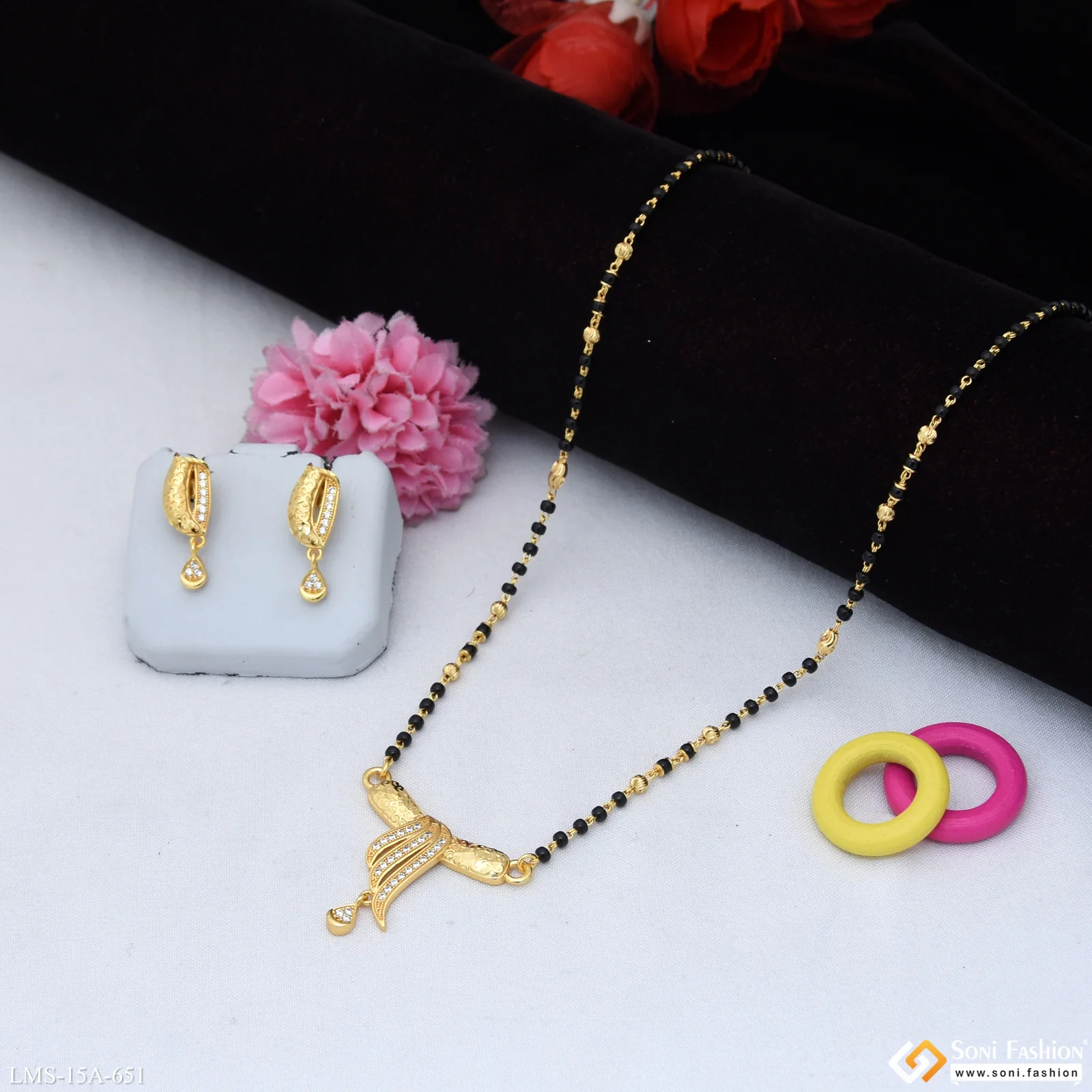 Cool Design Gold Plated Mangalsutra Set for Women - Style A651 - Image 4