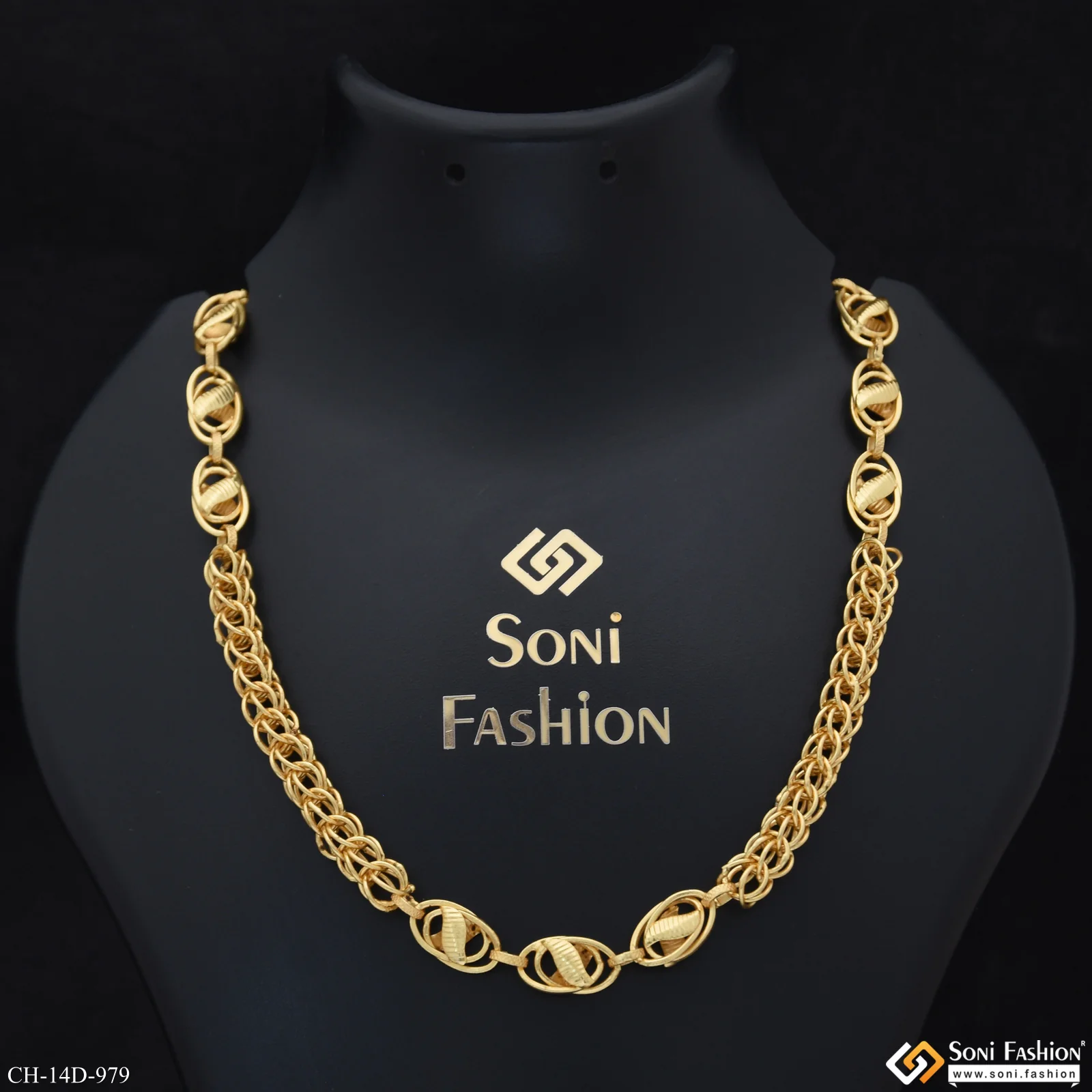 Cool Design Superior Quality Gold Plated Rajwadi Chain for Men - Style D979 - Image 2