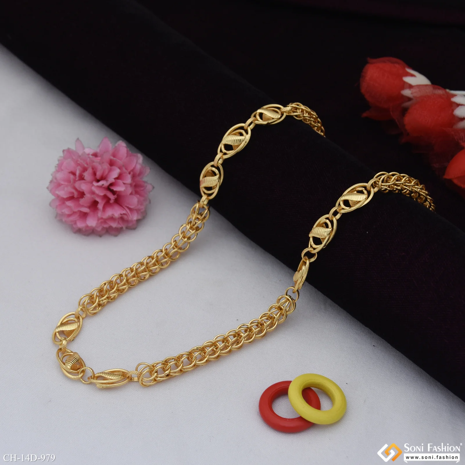 Cool Design Superior Quality Gold Plated Rajwadi Chain for Men - Style D979 - Image 4