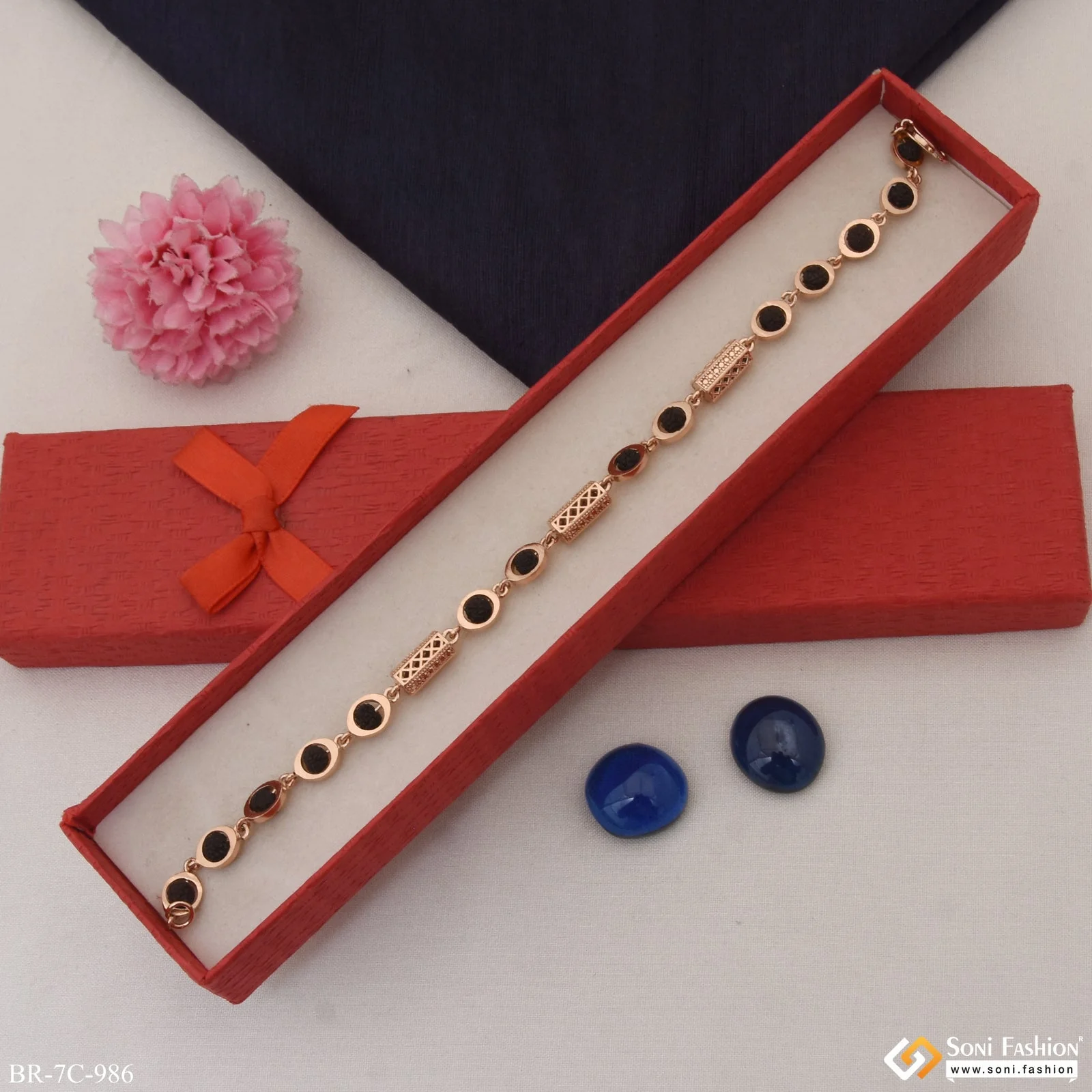 Cool Design Superior Quality Rose Gold Rudraksha Bracelet for Men - Style C986 - Image 4