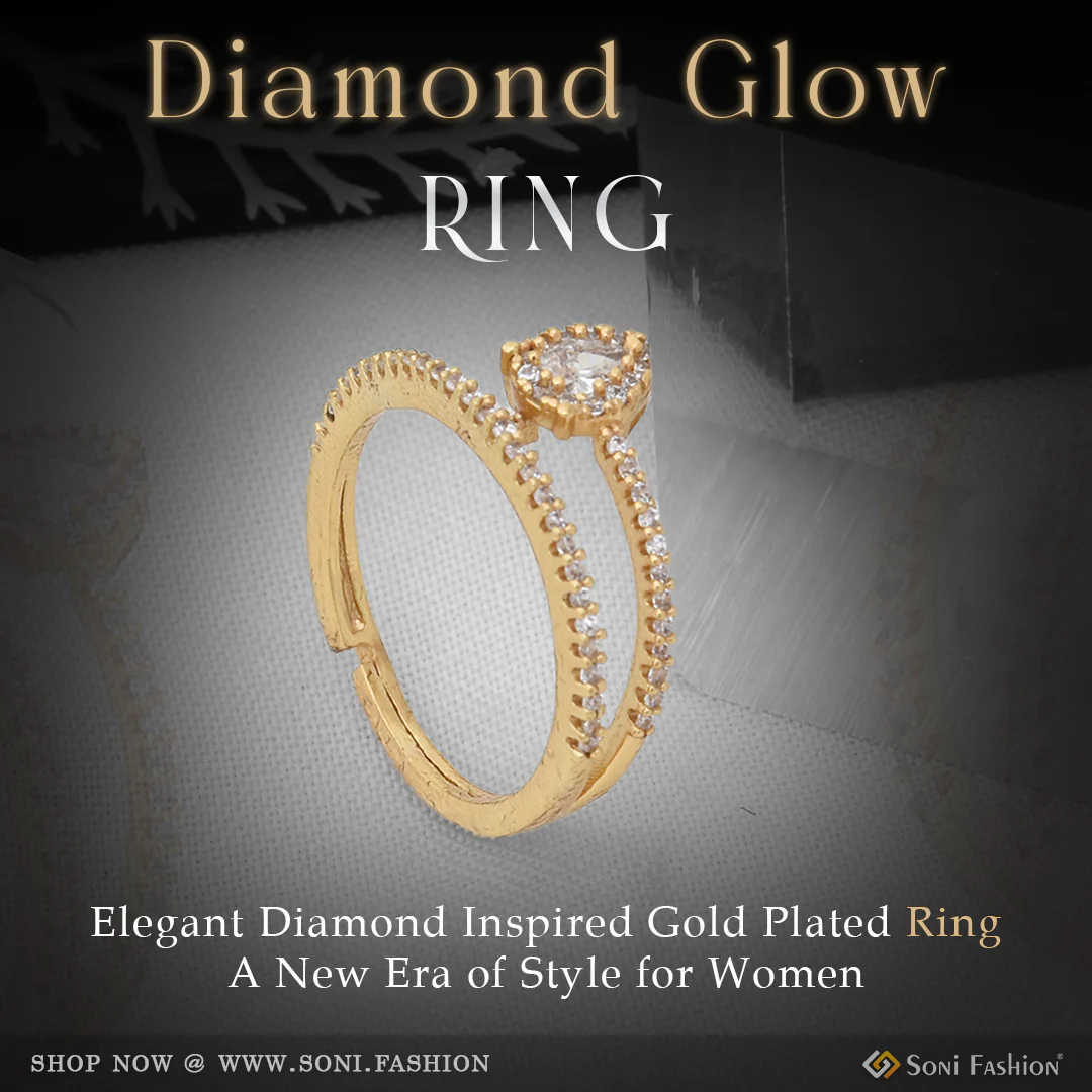 Cool Design with Diamond New Style Gold Plated Ring for Lady - Style LRG-161