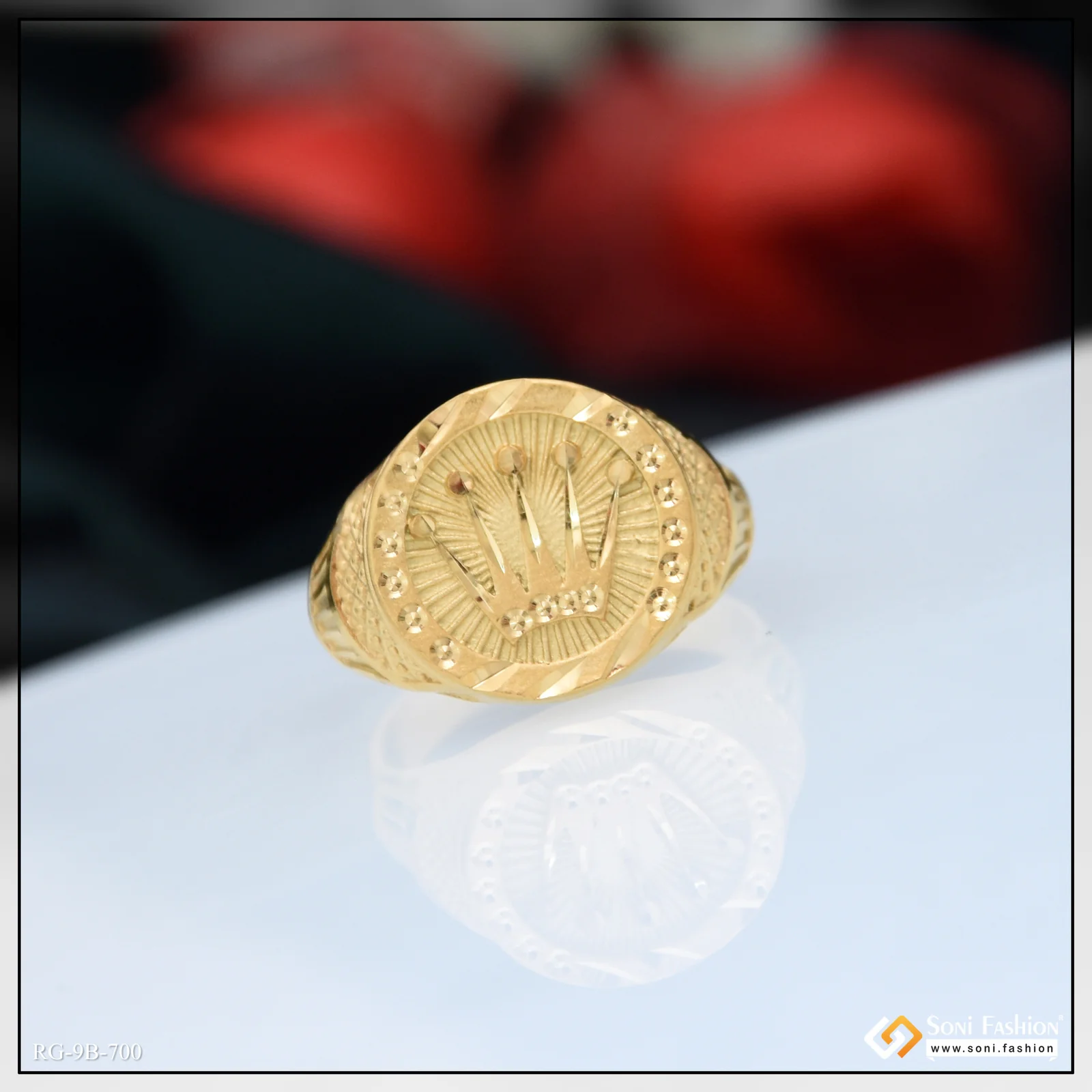 Crown Prominent Design Gold Plated Ring for Men - Style B700 - Image 5