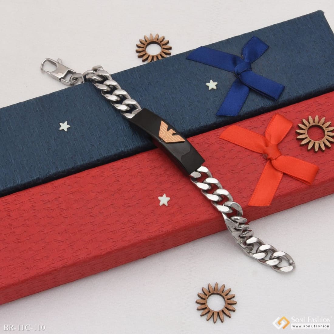 Cute Design Best Quality Golden Black & Silver Color Bracelet for Men - Style C110 - Image 5