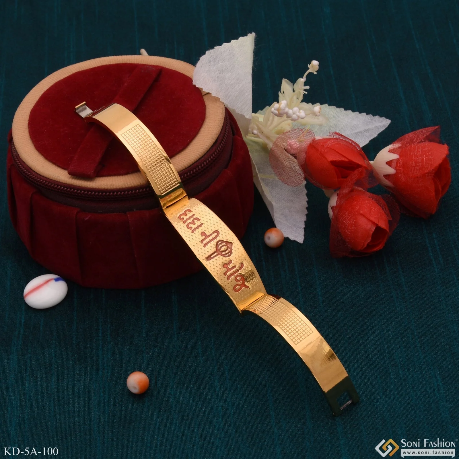 Dada Ni Moj Bracelet Kada Casual Design Gold Plated For Men - Style A100 - Image 4