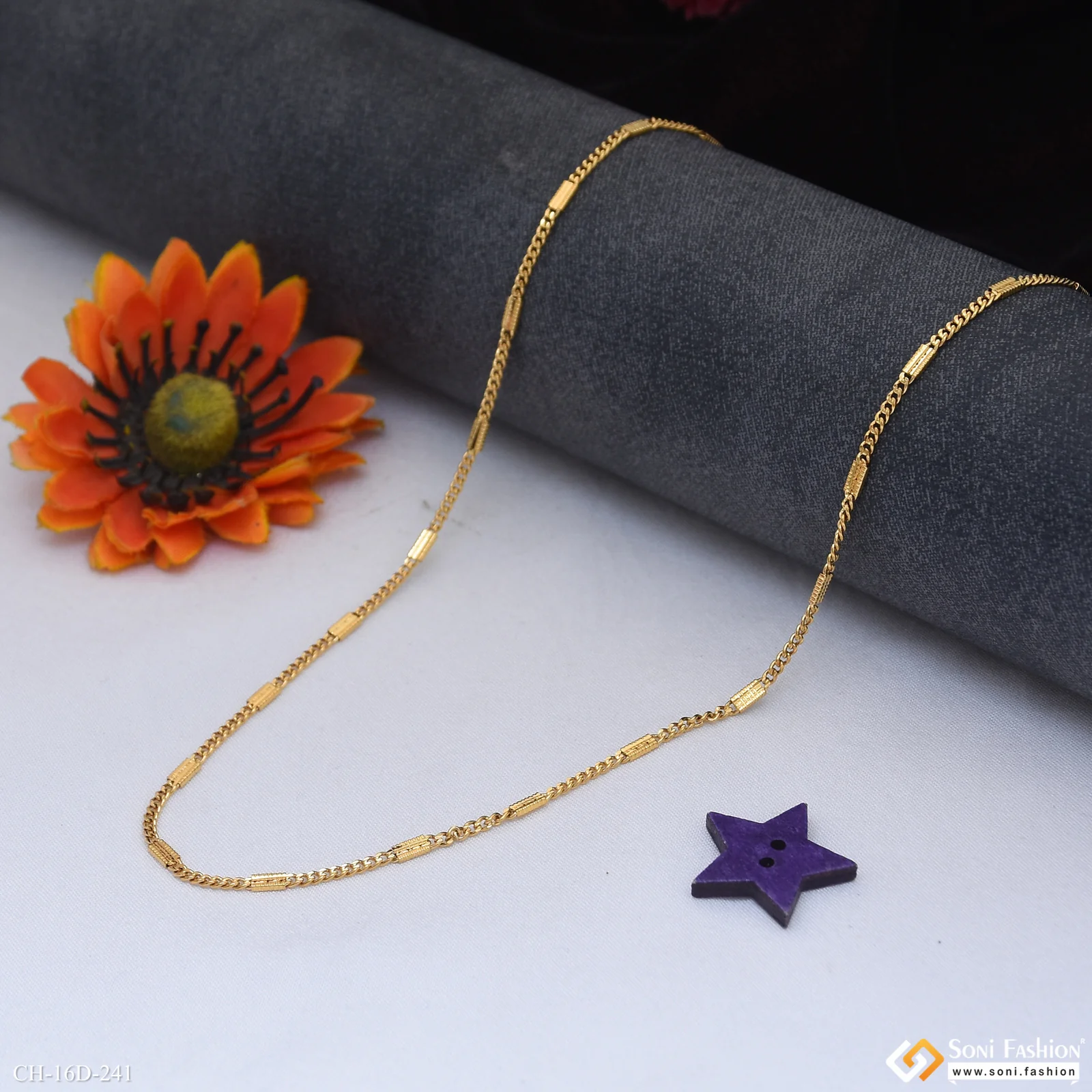 Dainty Design 18k Gold Plated Link Chain for Men - Style D241 - Image 4