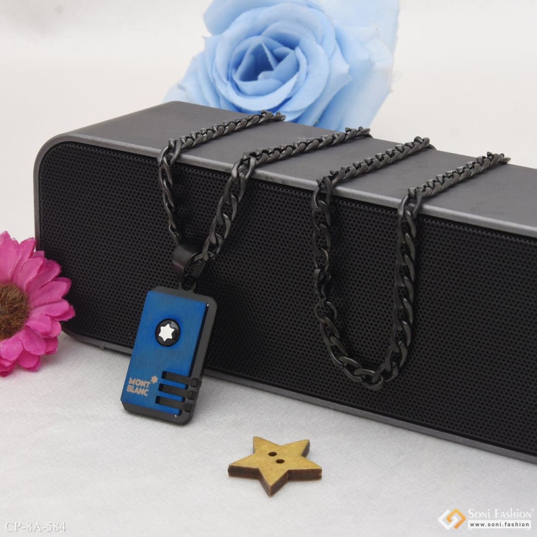 Dainty Design Best Quality Black Color Chain Pendant Combo for Men - Style A584 - Image 4