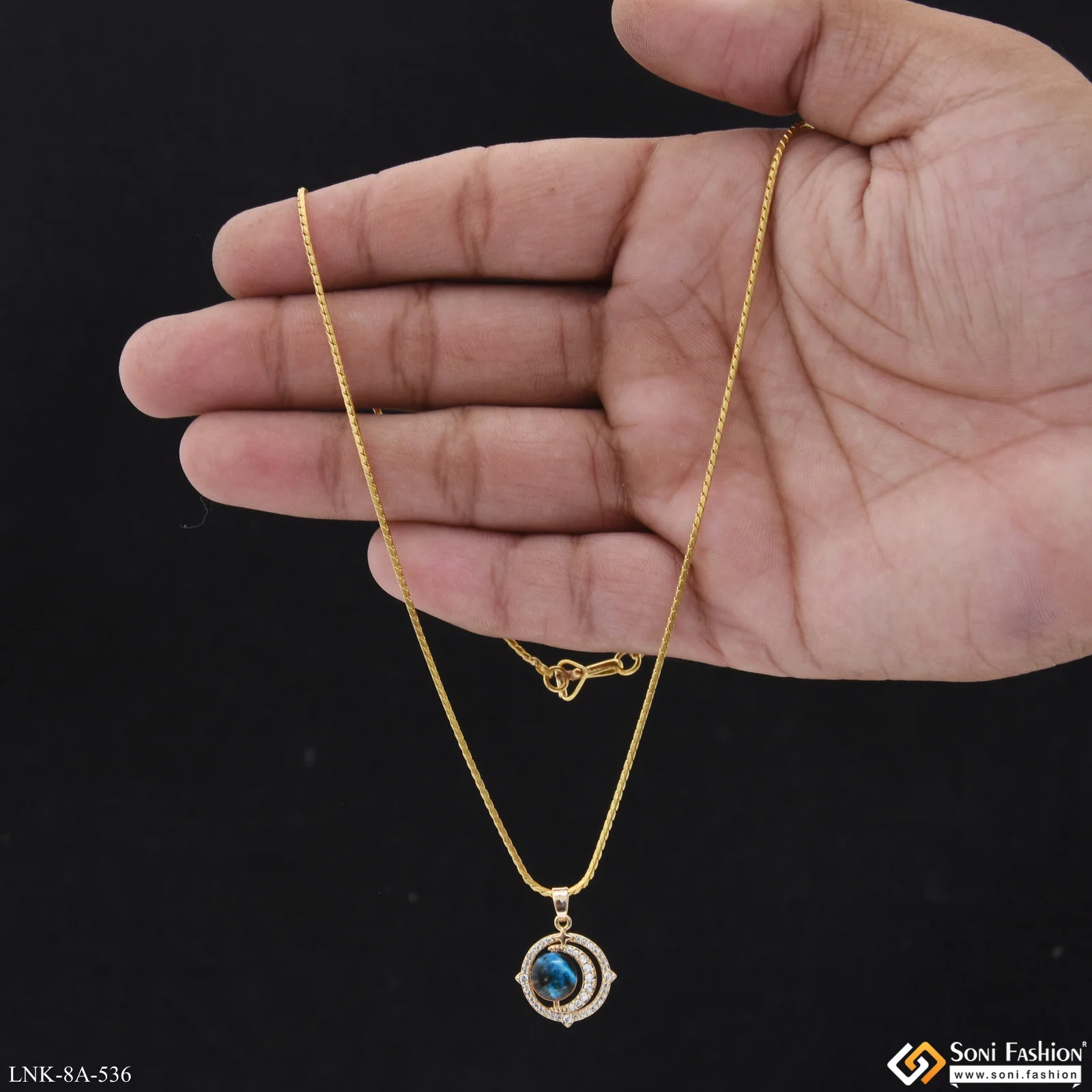 Dazzling Design Gold Plated Chain Pendant for Ladies - Style A536 - Image 6