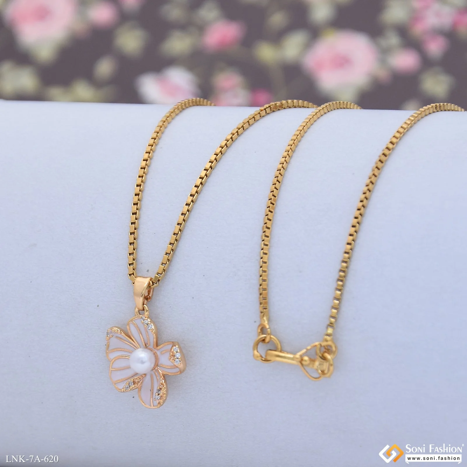 Dazzling Design Gold Plated Chain Pendant for Ladies - Style A620 - Image 5