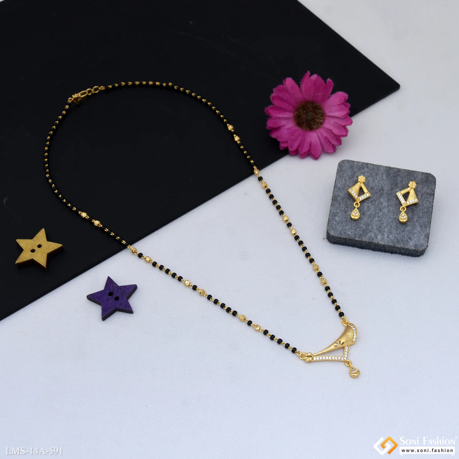 Dazzling Design Gold Plated Mangalsutra Set for Women - Style A591 - Image 4