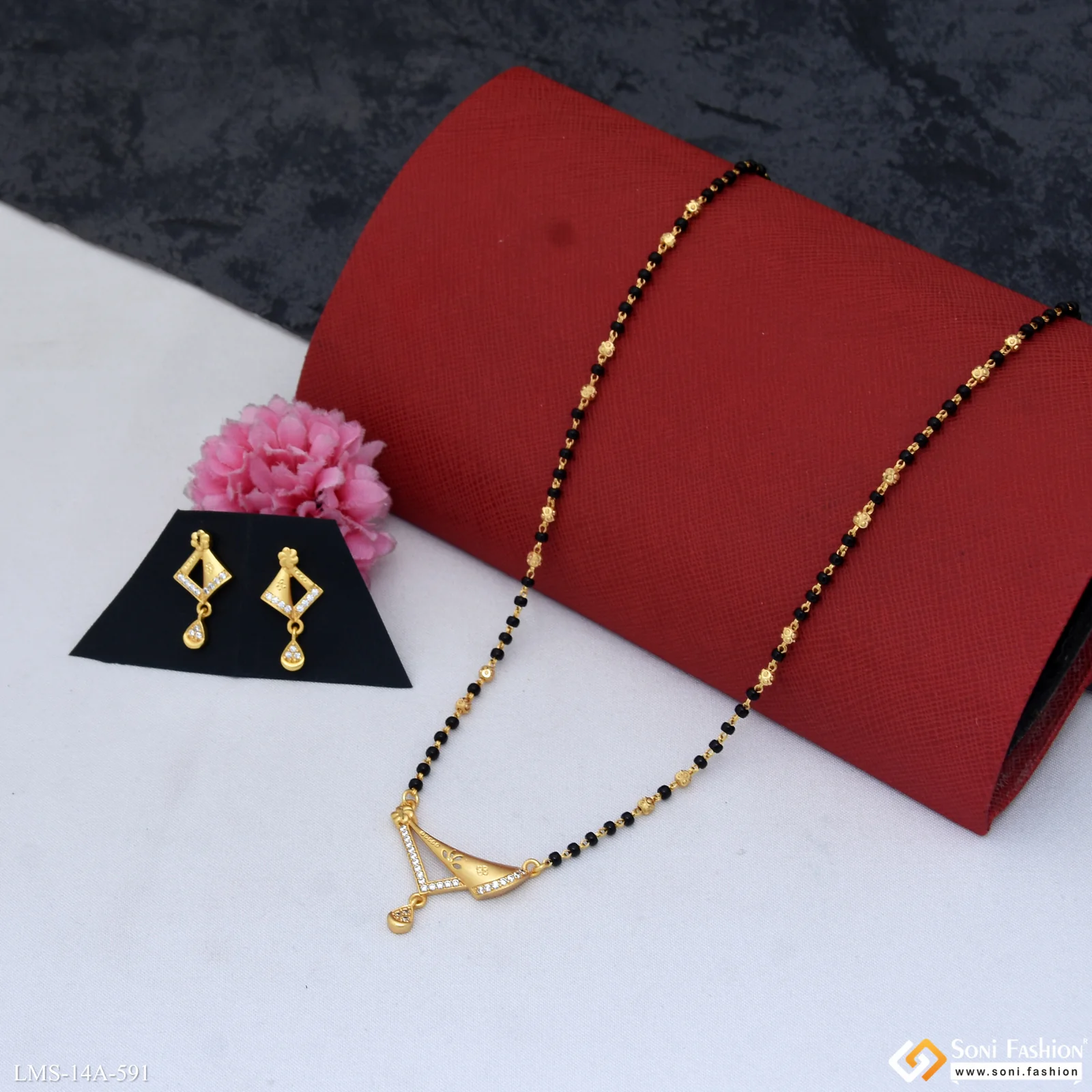 Dazzling Design Gold Plated Mangalsutra Set for Women - Style A591 - Image 5