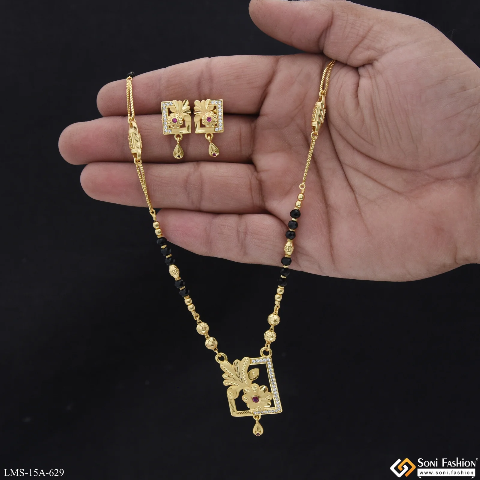 Dazzling Design Gold Plated Mangalsutra Set for Women - Style A629 - Image 2
