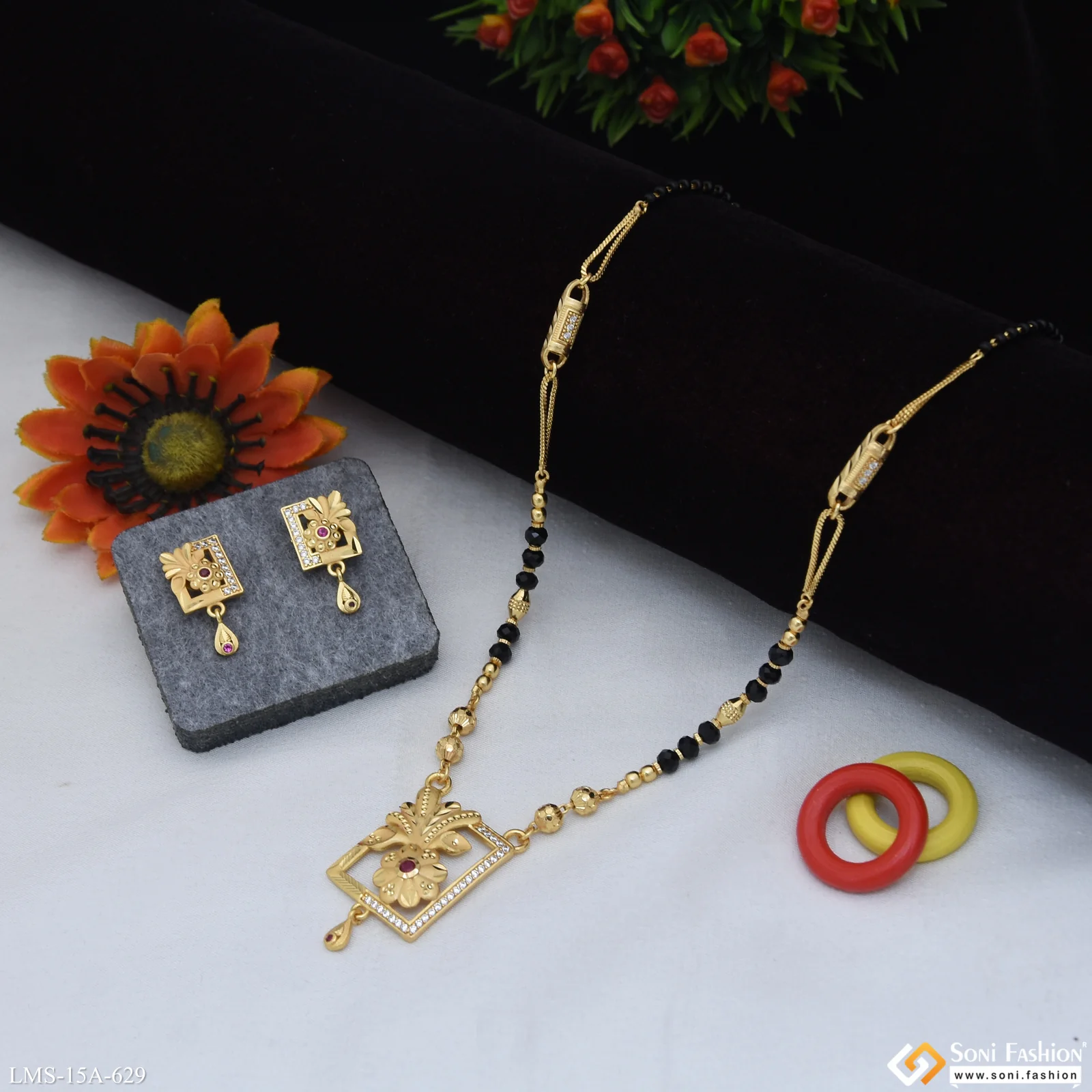 Dazzling Design Gold Plated Mangalsutra Set for Women - Style A629 - Image 3