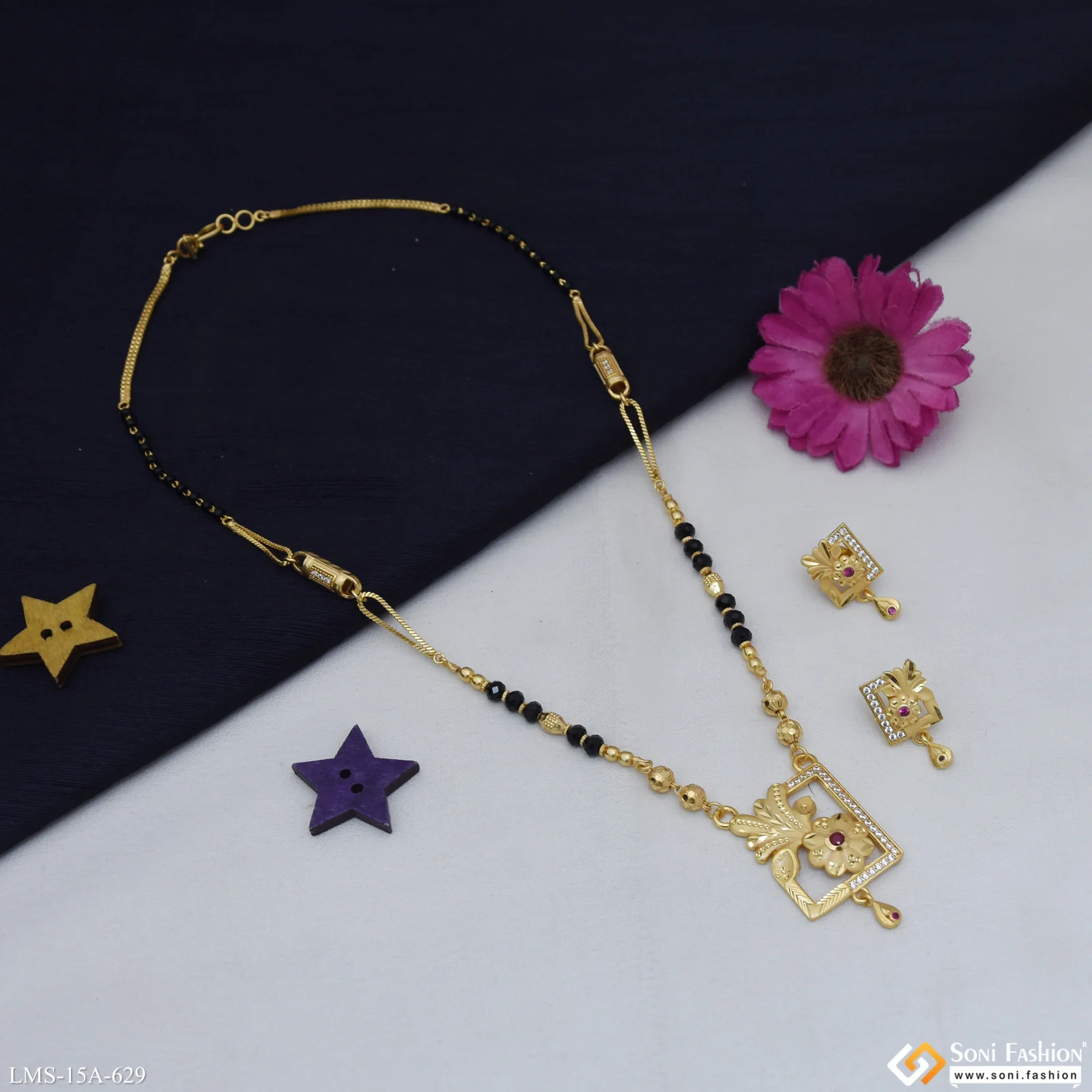 Dazzling Design Gold Plated Mangalsutra Set for Women - Style A629 - Image 4