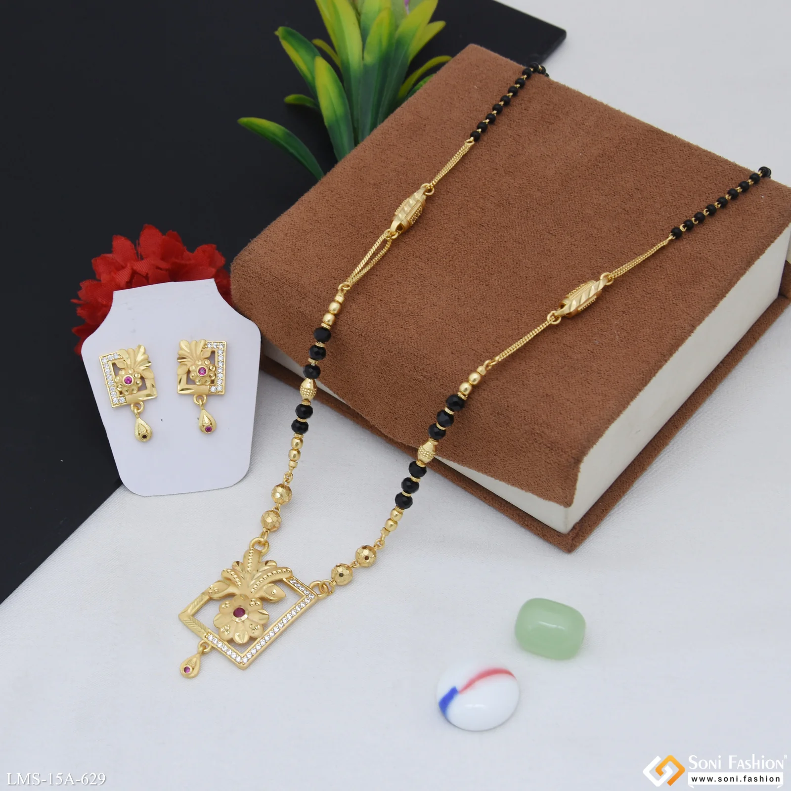 Dazzling Design Gold Plated Mangalsutra Set for Women - Style A629 - Image 5