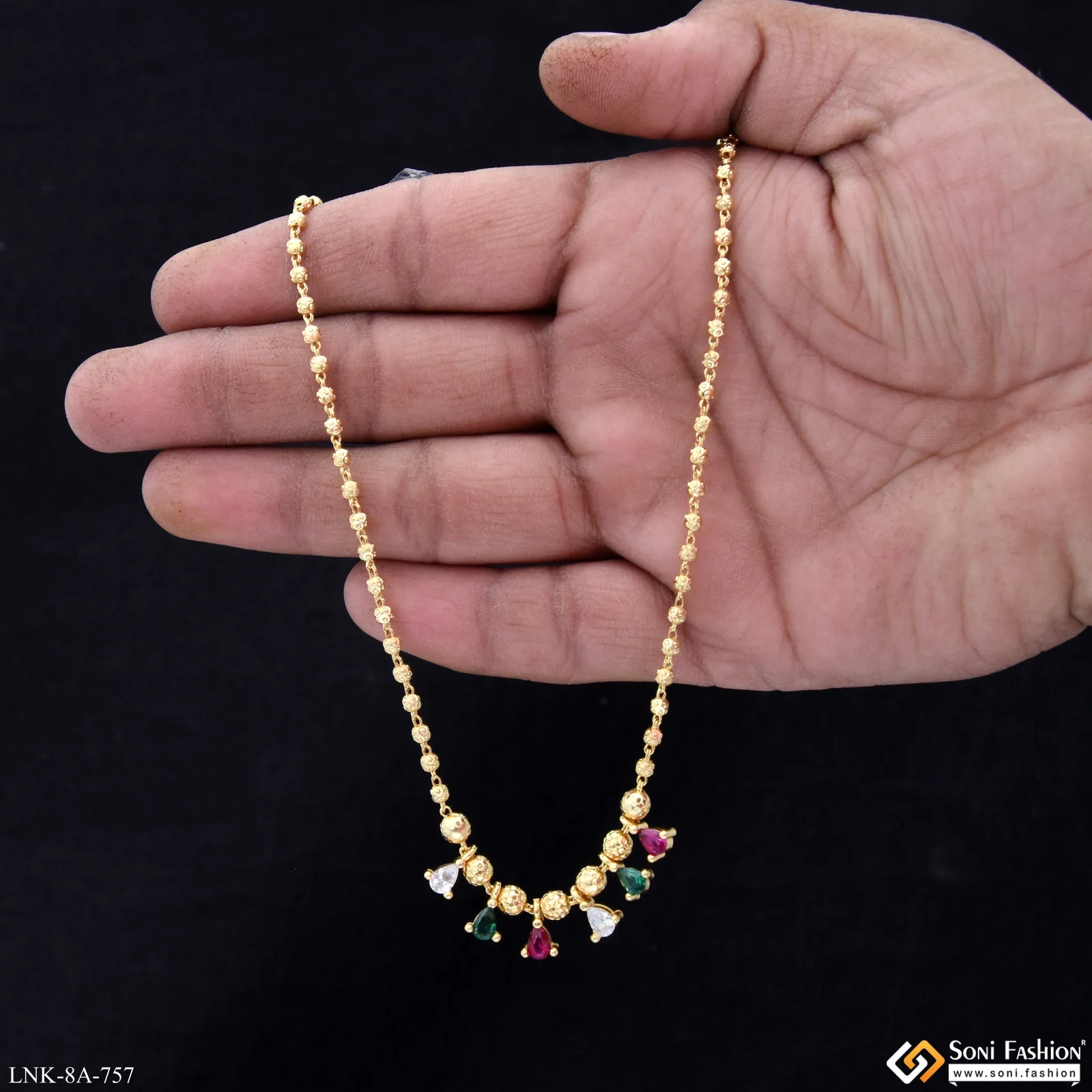 Dazzling Design Gold Plated Necklace for Ladies - Style A757 - Image 2