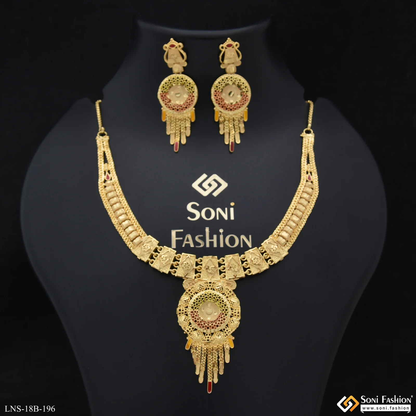 Dazzling Design Gold Plated Necklace Set for Women - Style B196