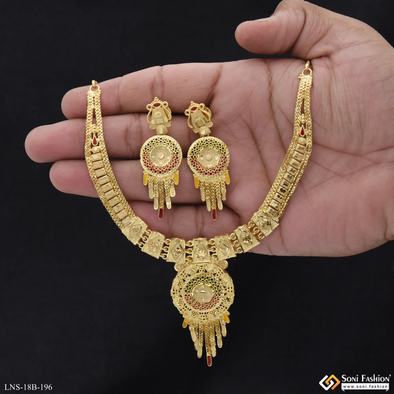 Dazzling Design Gold Plated Necklace Set for Women - Style B196 - Image 2