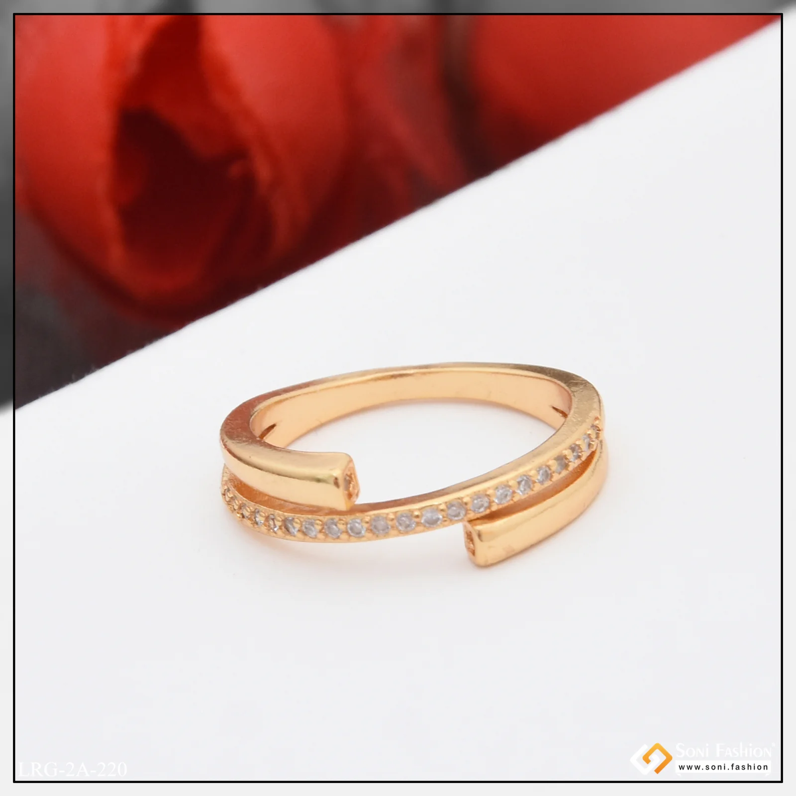 Dazzling Design Lovely Design Rose Gold Color Ring for Ladies - Style A220 - Image 4