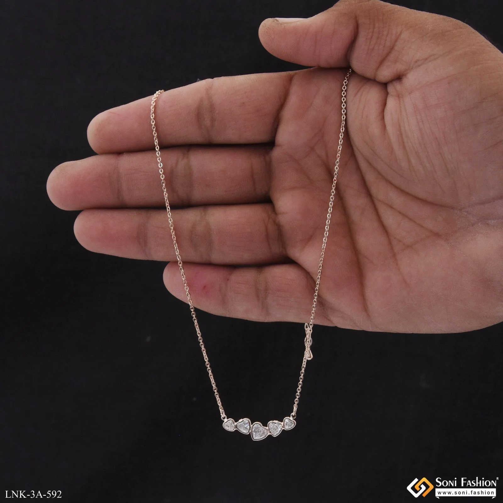 Dazzling Design Rose Gold Color Necklace for Ladies - Style A592 - Image 2