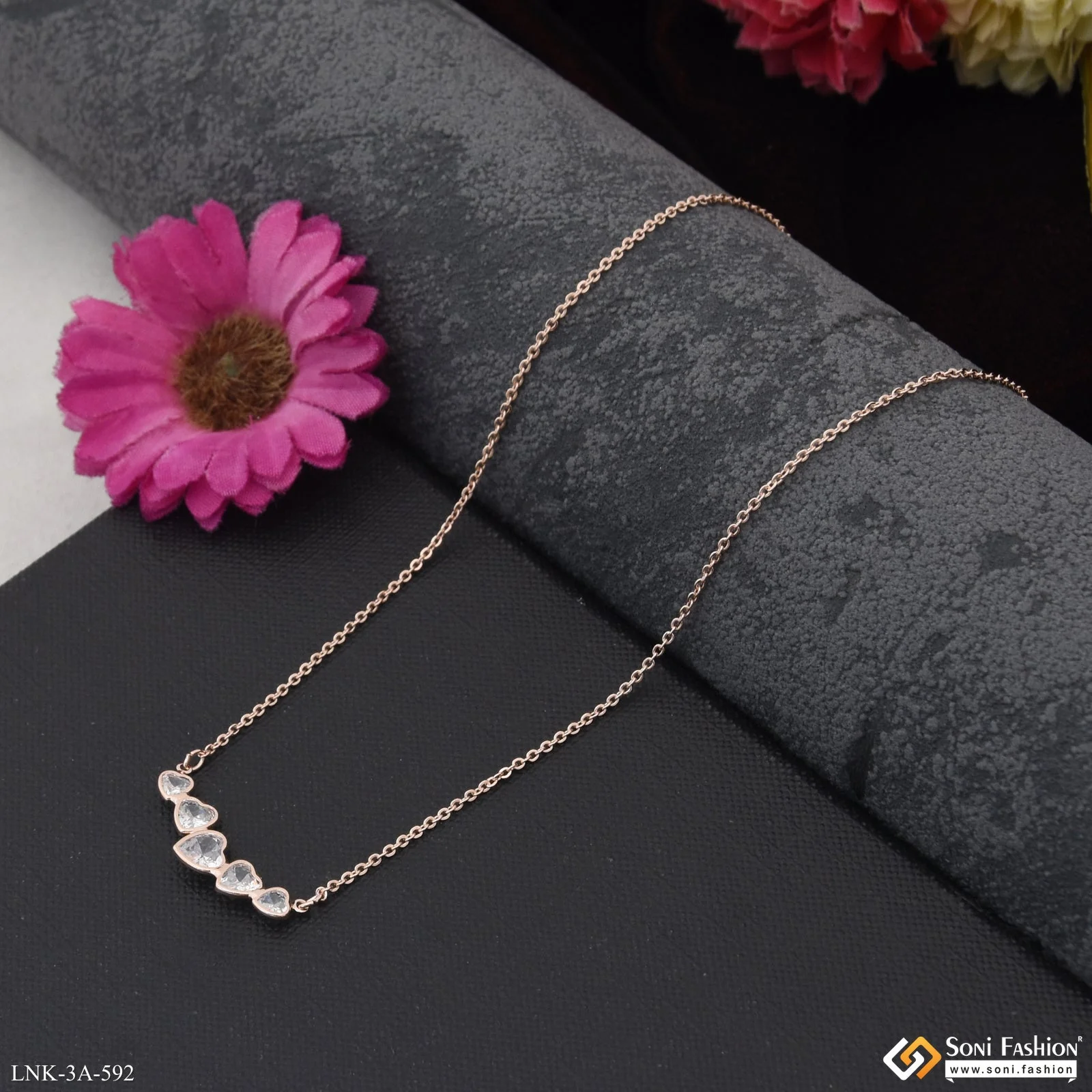 Dazzling Design Rose Gold Color Necklace for Ladies - Style A592 - Image 4