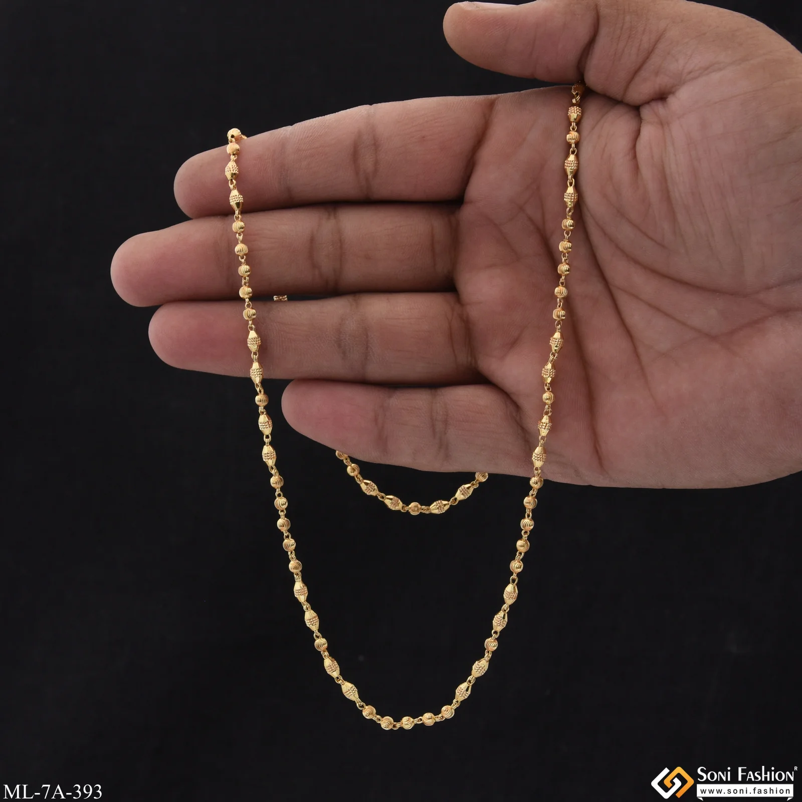 Decorative Design Best Quality Gold Plated Mala for Men - Style A393 - Image 3