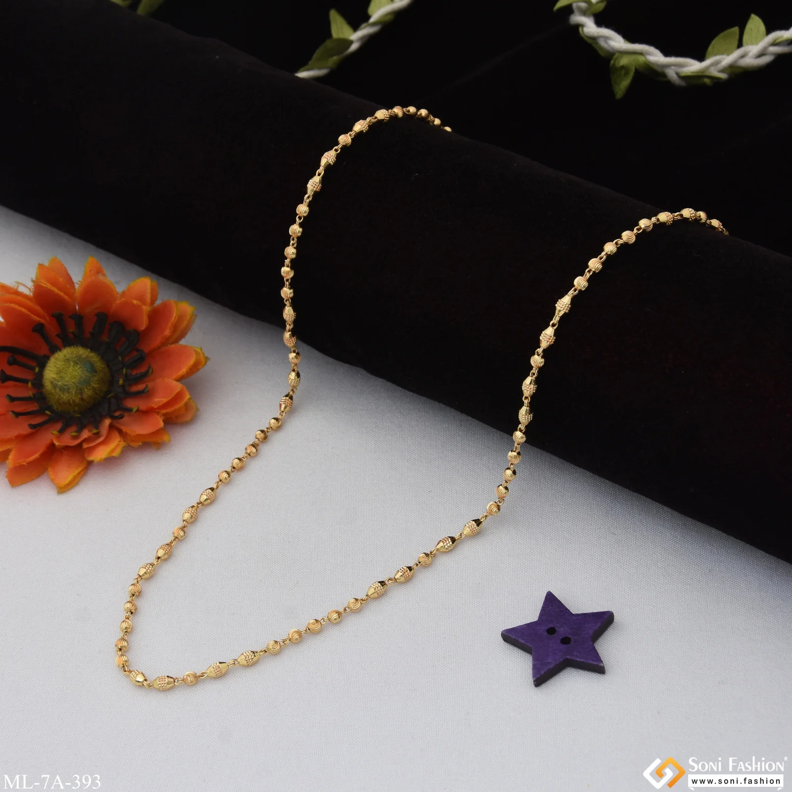 Decorative Design Best Quality Gold Plated Mala for Men - Style A393 - Image 5