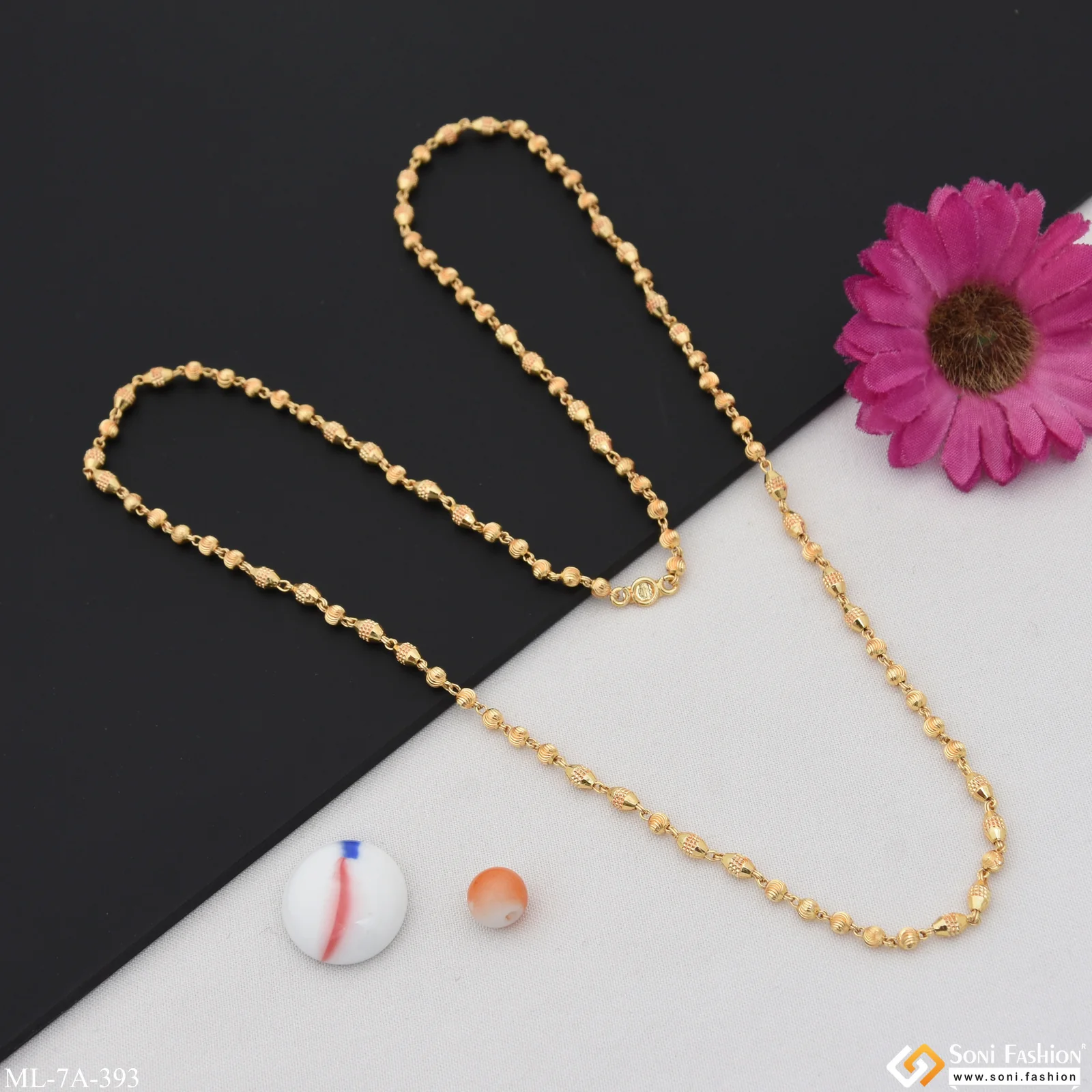 Decorative Design Best Quality Gold Plated Mala for Men - Style A393 - Image 7