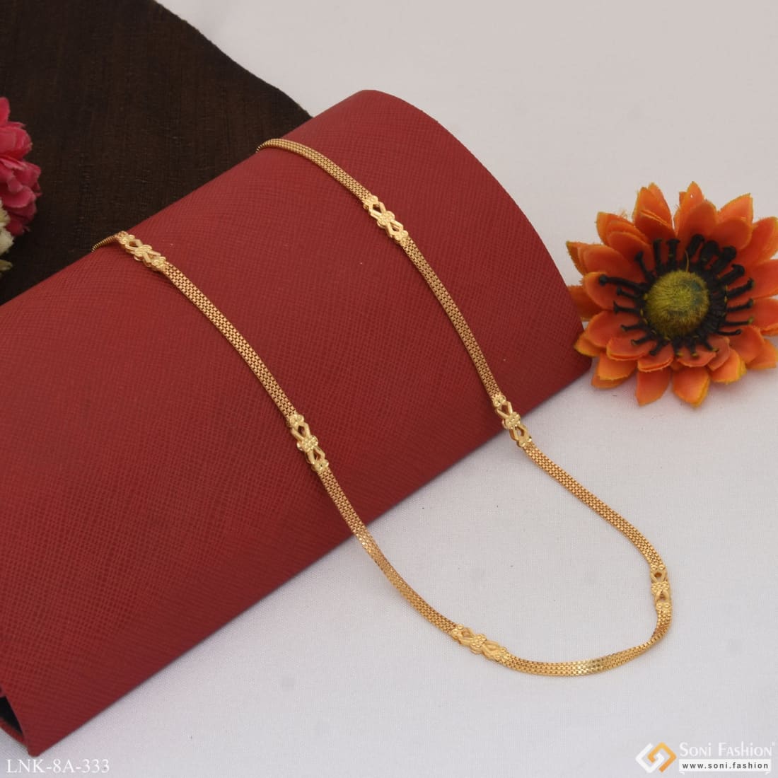 Decorative Design Chain Unique Design Gold Plated Necklace for Women - Style A333 - Image 4
