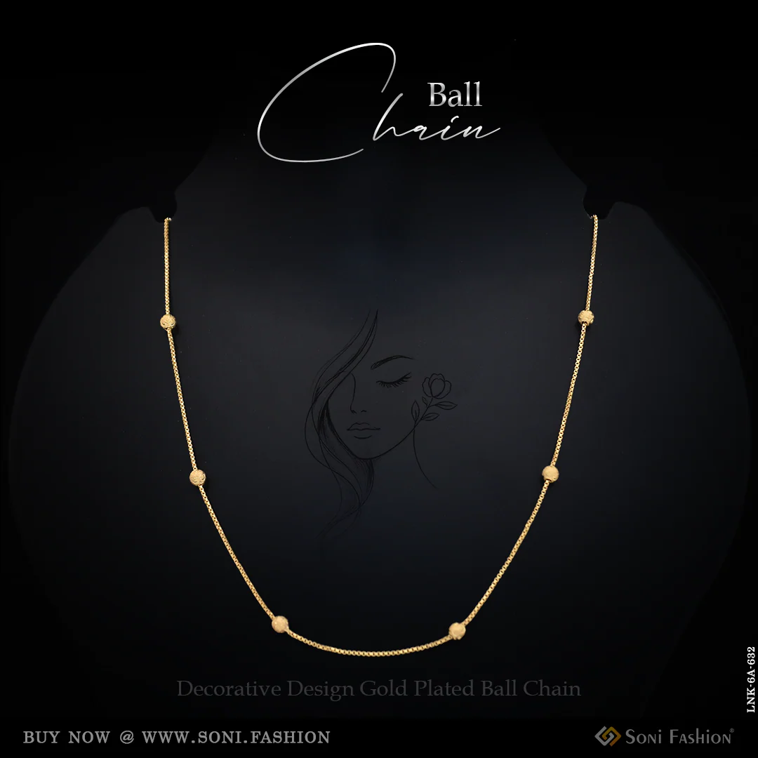 Decorative Design Gold Plated Ball Chain for Ladies - Style A632