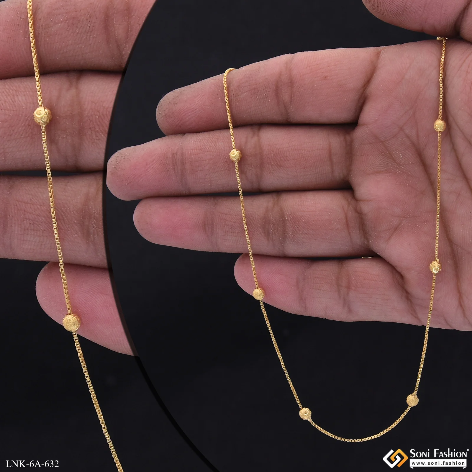 Decorative Design Gold Plated Ball Chain for Ladies - Style A632 - Image 2