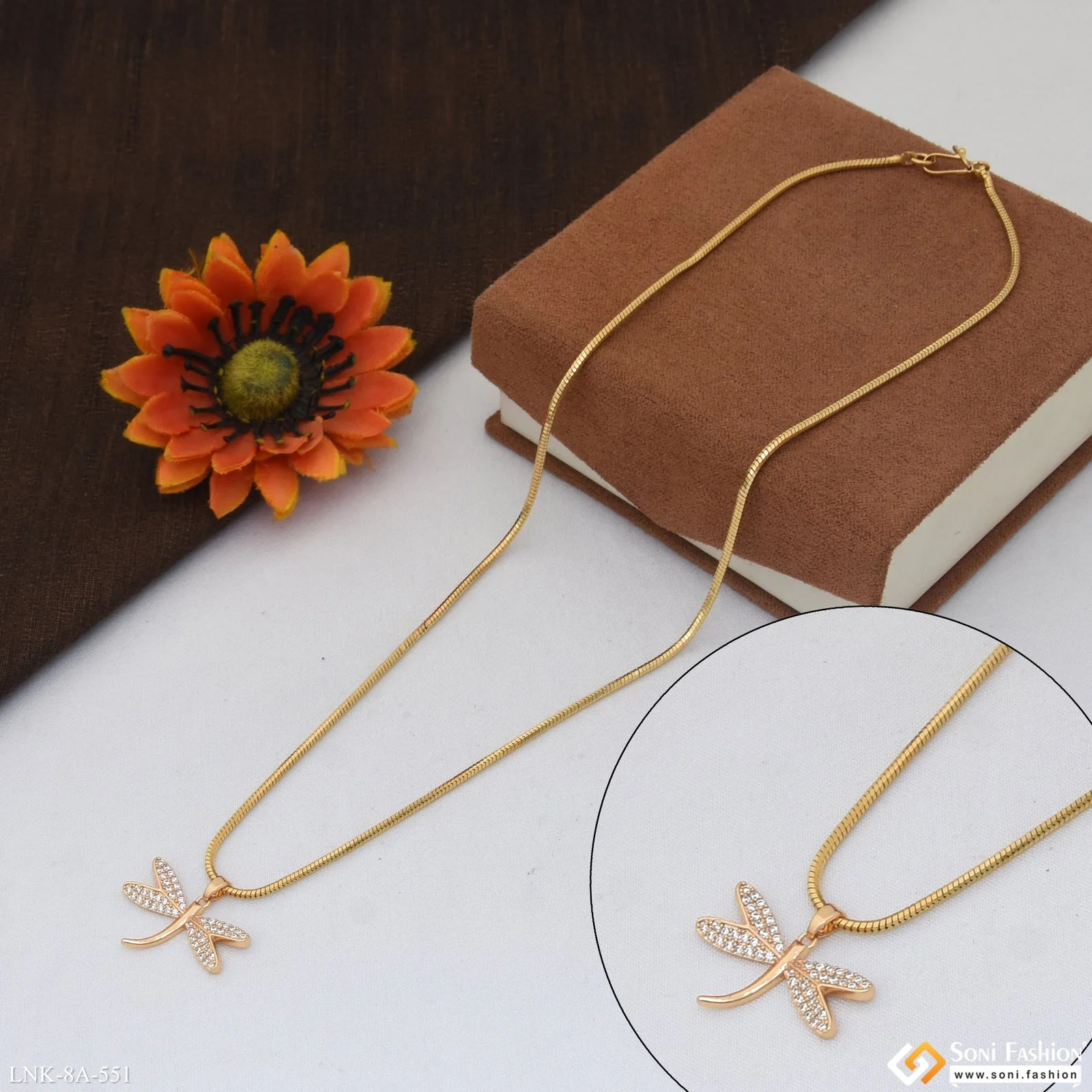 Decorative Design Gold Plated Chain Pendant for Ladies - Style A551 - Image 5