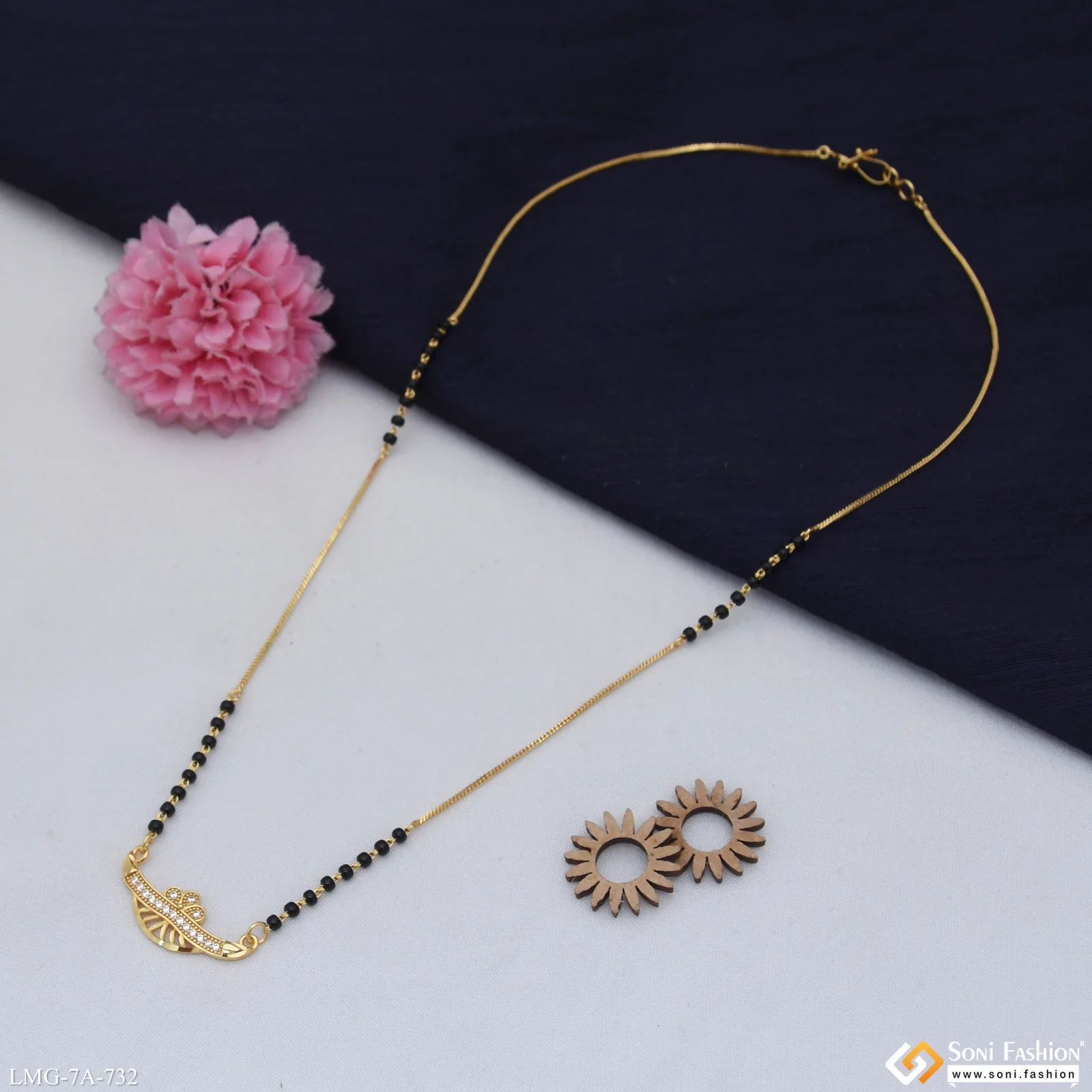 Decorative Design Gold Plated Mangalsutra for Women - Style A732 - Image 4