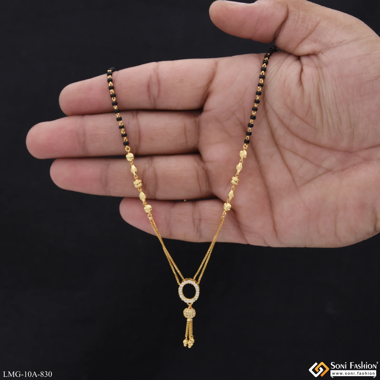 Decorative Design Gold Plated Mangalsutra for Women - Style A830 - Image 2