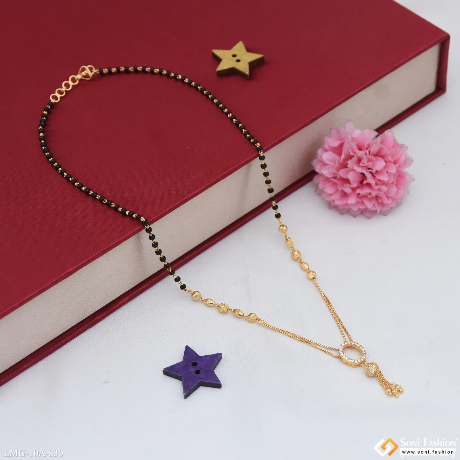 Decorative Design Gold Plated Mangalsutra for Women - Style A830 - Image 4