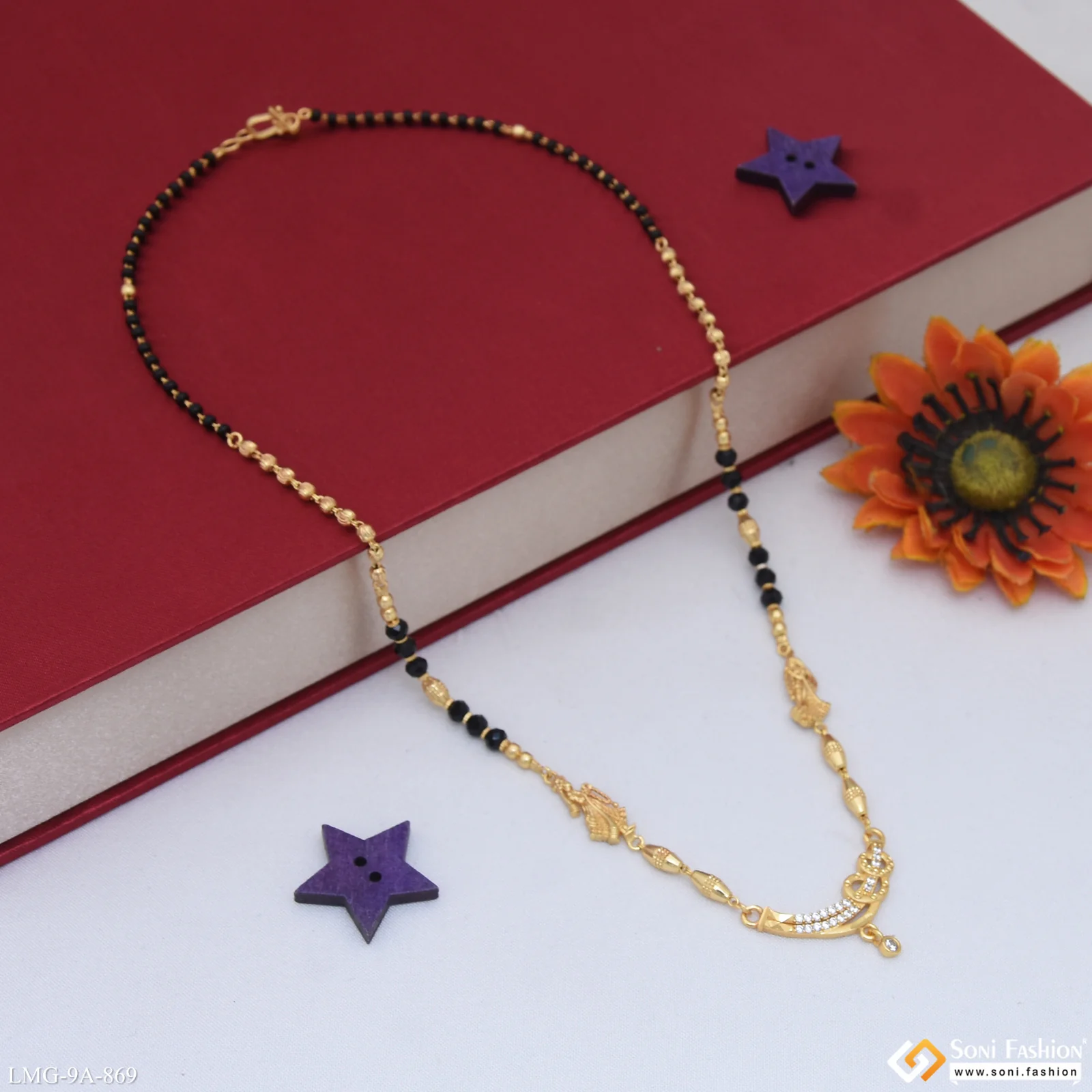Decorative Design Gold Plated Mangalsutra for Women - Style A869 - Image 4
