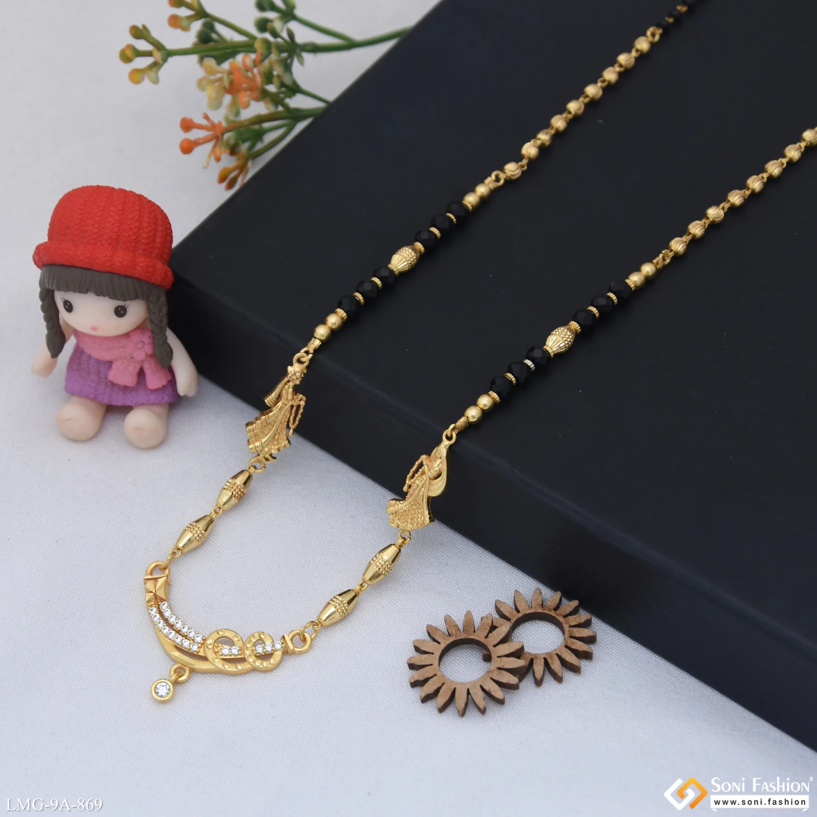 Decorative Design Gold Plated Mangalsutra for Women - Style A869 - Image 5