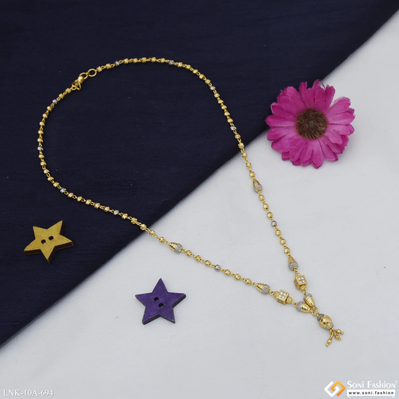 Decorative Design Gold Plated Necklace for Ladies - Style A694 - Image 4